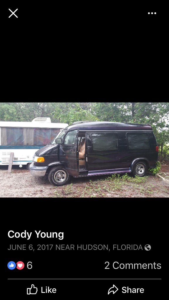 (Photo courtesy Sandy City Police Department) The van that Cody Young is believed to be driving.