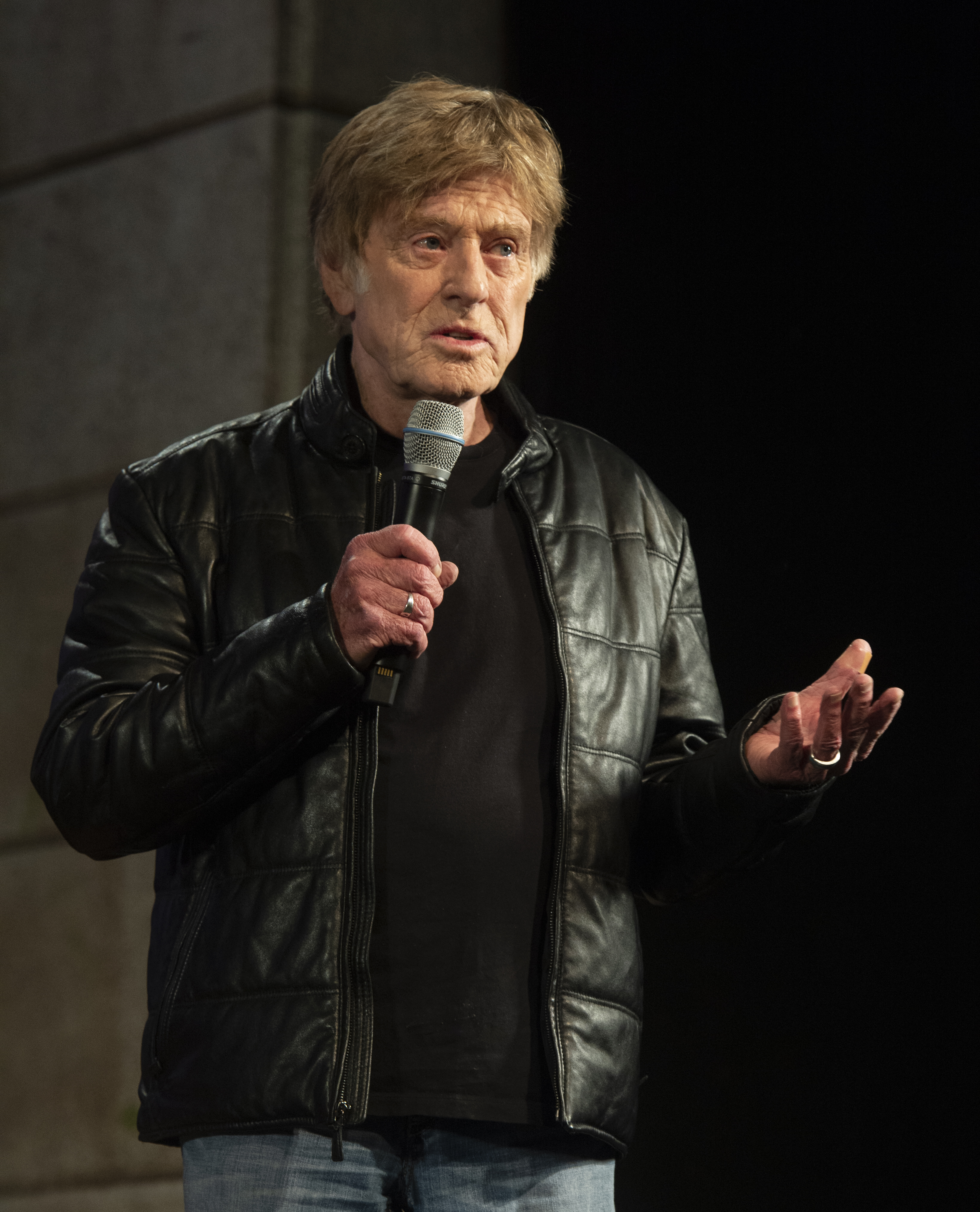 (Rick Egan | The Salt Lake Tribune) Robert Redford says a few words at the opening news conference for the 2019 Sundance Film Festival at the Egyptian Theatre in Park CIty, Thursday, Jan. 24, 2019. 