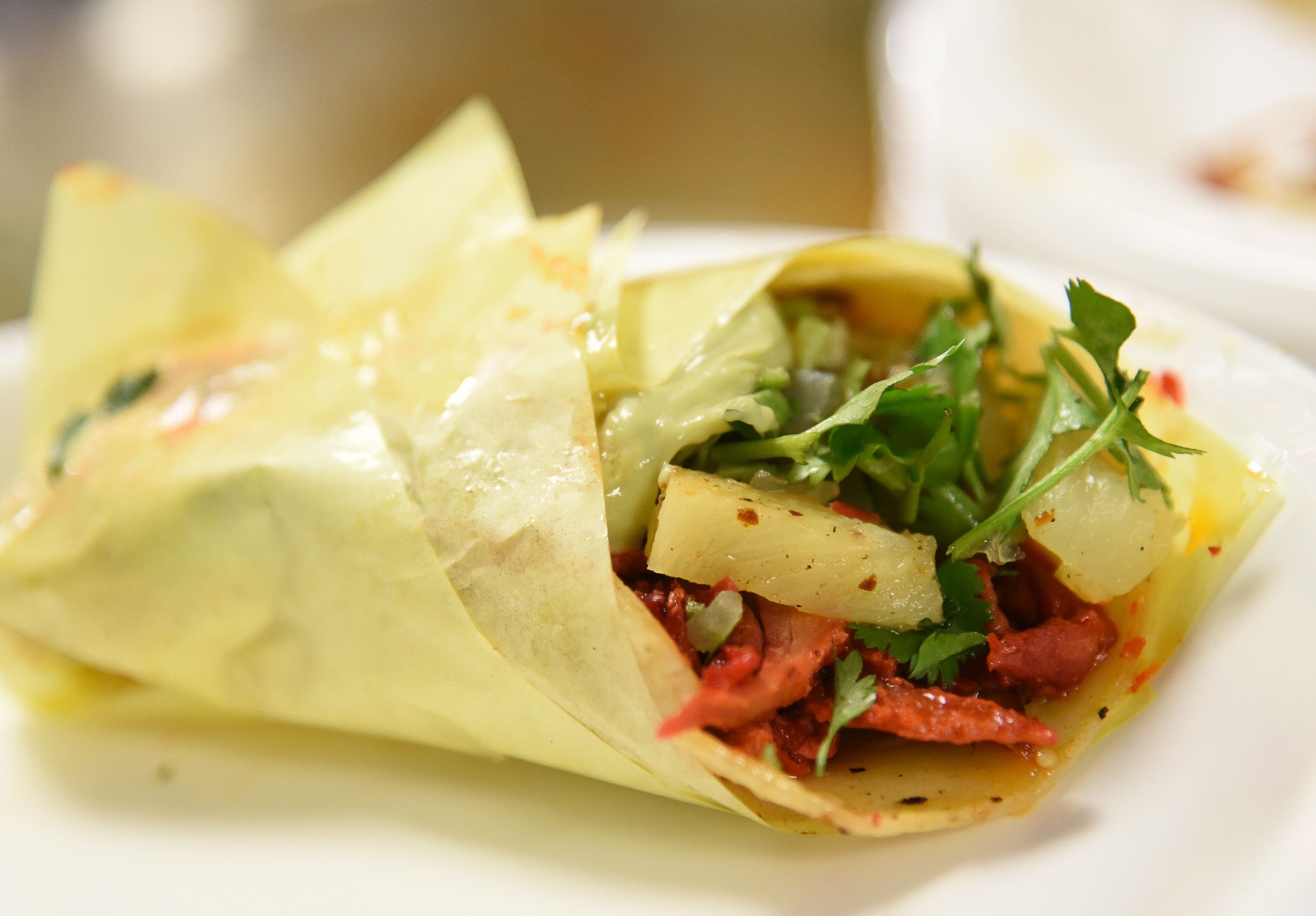 (Francisco Kjolseth | The Salt Lake Tribune) Tacos al pastor with the works at Tacos Mi Caramelo, a late-night taqueria that is open until 2 a.m. most nights and 24-hours a day on Friday and Saturday.