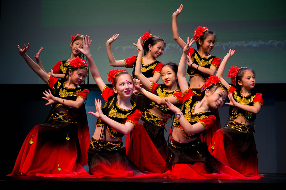 (Trent Nelson | The Salt Lake Tribune) Dancers from the Leah Chinese Arts Dance School perform at the Chinese New Year Celebration at the County Library's Viridian Event Center in West Jordan, Saturday Feb. 17, 2018.