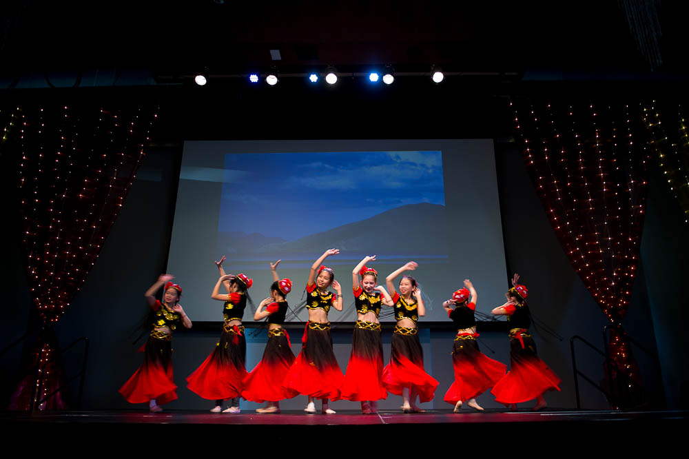 (Trent Nelson | The Salt Lake Tribune) Dancers from the Leah Chinese Arts Dance School perform at the Chinese New Year Celebration at the County Library's Viridian Event Center in West Jordan, Saturday Feb. 17, 2018.