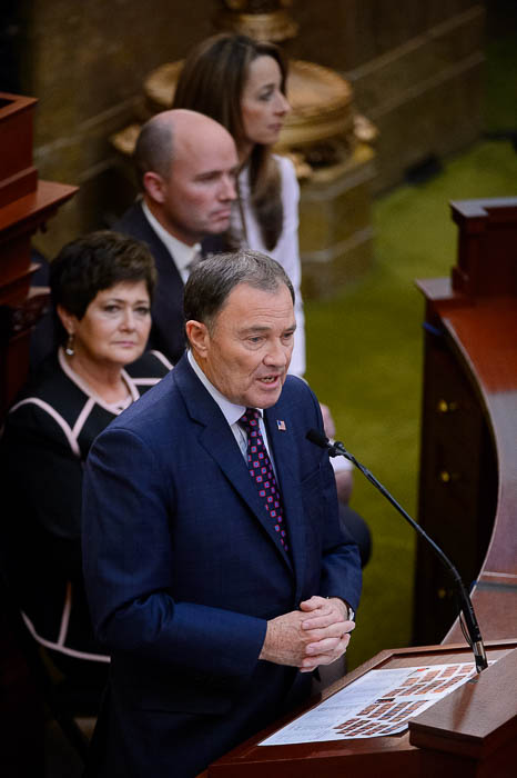 (Trent Nelson | The Salt Lake Tribune) Governor Gary Herbert delivers his State of the State address at the Utah Capitol in Salt Lake City on Wednesday Jan. 30, 2019.