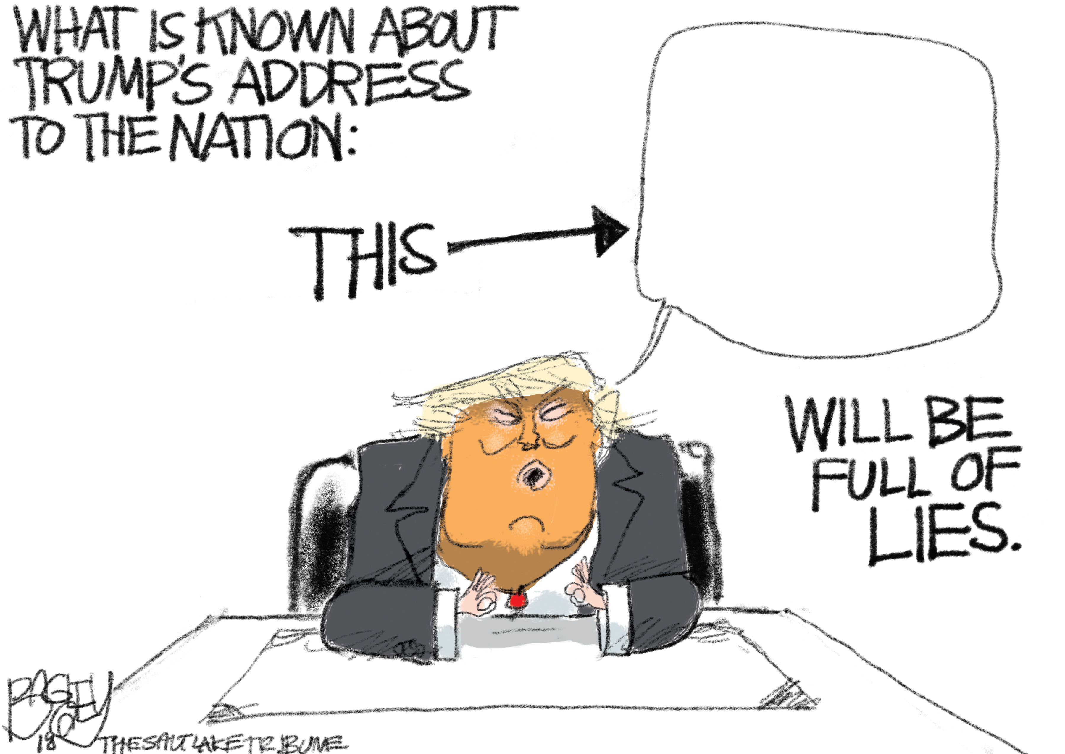 This Pat Bagley cartoon appears in The Salt Lake Tribune on Tuesday, Jan. 8, 2019. (Pat Bagley | The Salt Lake Tribune)