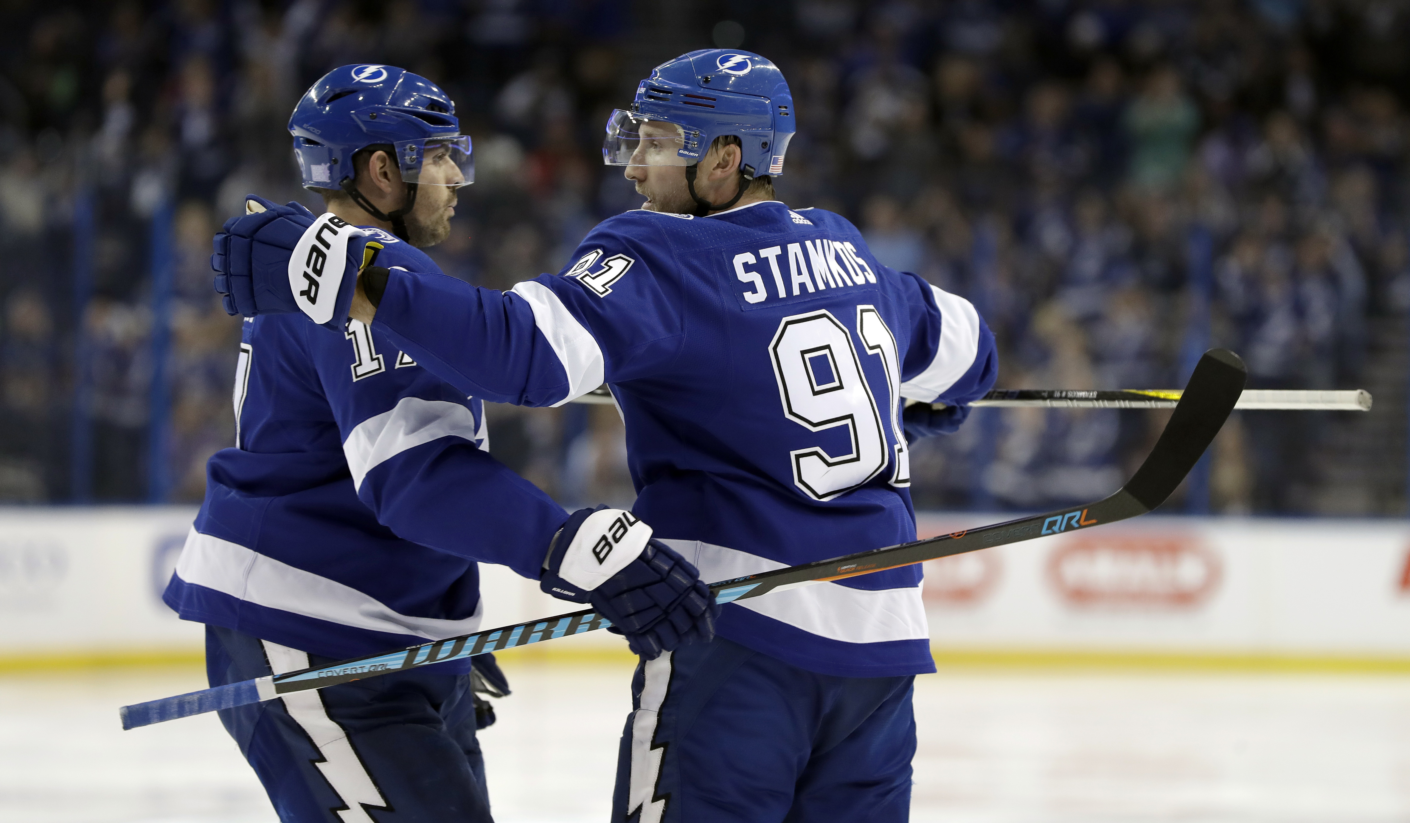 BEN BISHOP, Lightning goalie, blocks shot in the second - Game 7