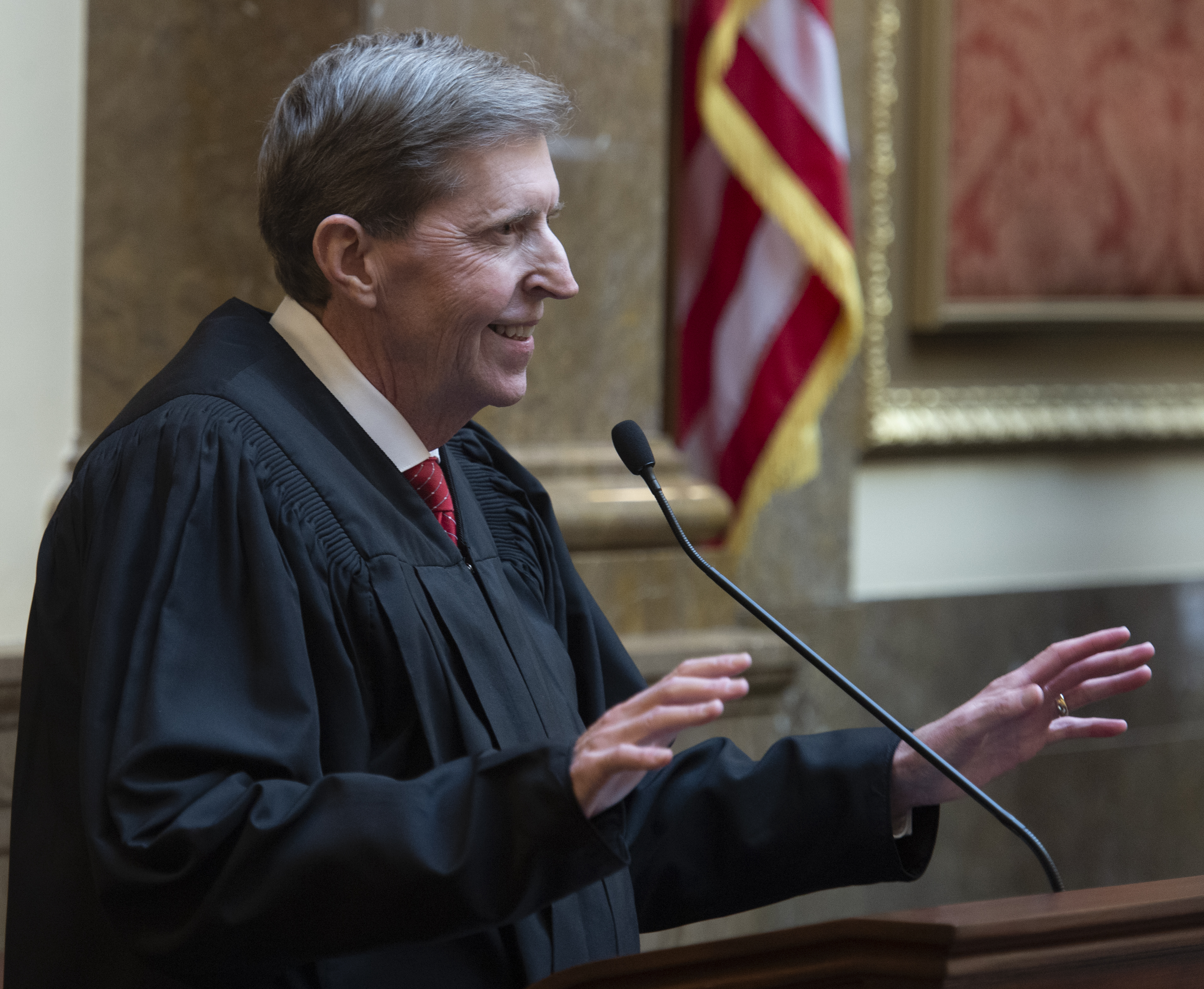 (Rick Egan | The Salt Lake Tribune) Matthew B. Durrant, Chief Justice of the Utah Supreme Court and Chair of the Utah Judicial Council, gives his State of the Judiciary Address in the House of Representatives, Monday, Jan. 28, 2019. 