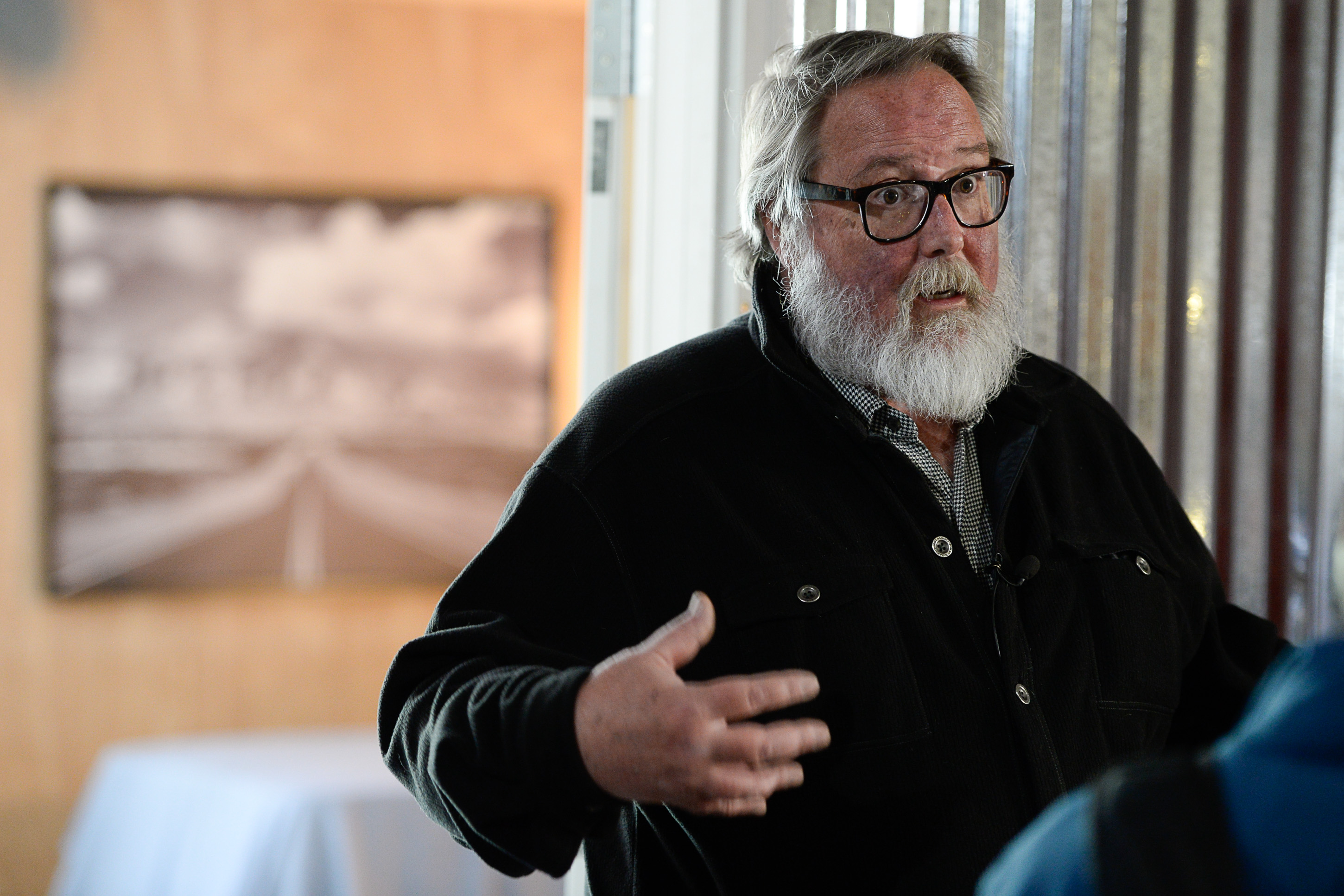 (Francisco Kjolseth | The Salt Lake Tribune) Small house specialist Jeff White, pairs up with Our Homes, Our Voices, a campaign to bring more attention to the affordable housing crisis across the country as he showcases a 432 square foot experimental home he built inside a warehouse in Salt Lake that would cost about $36,000 and be easy to assemble on a lot.