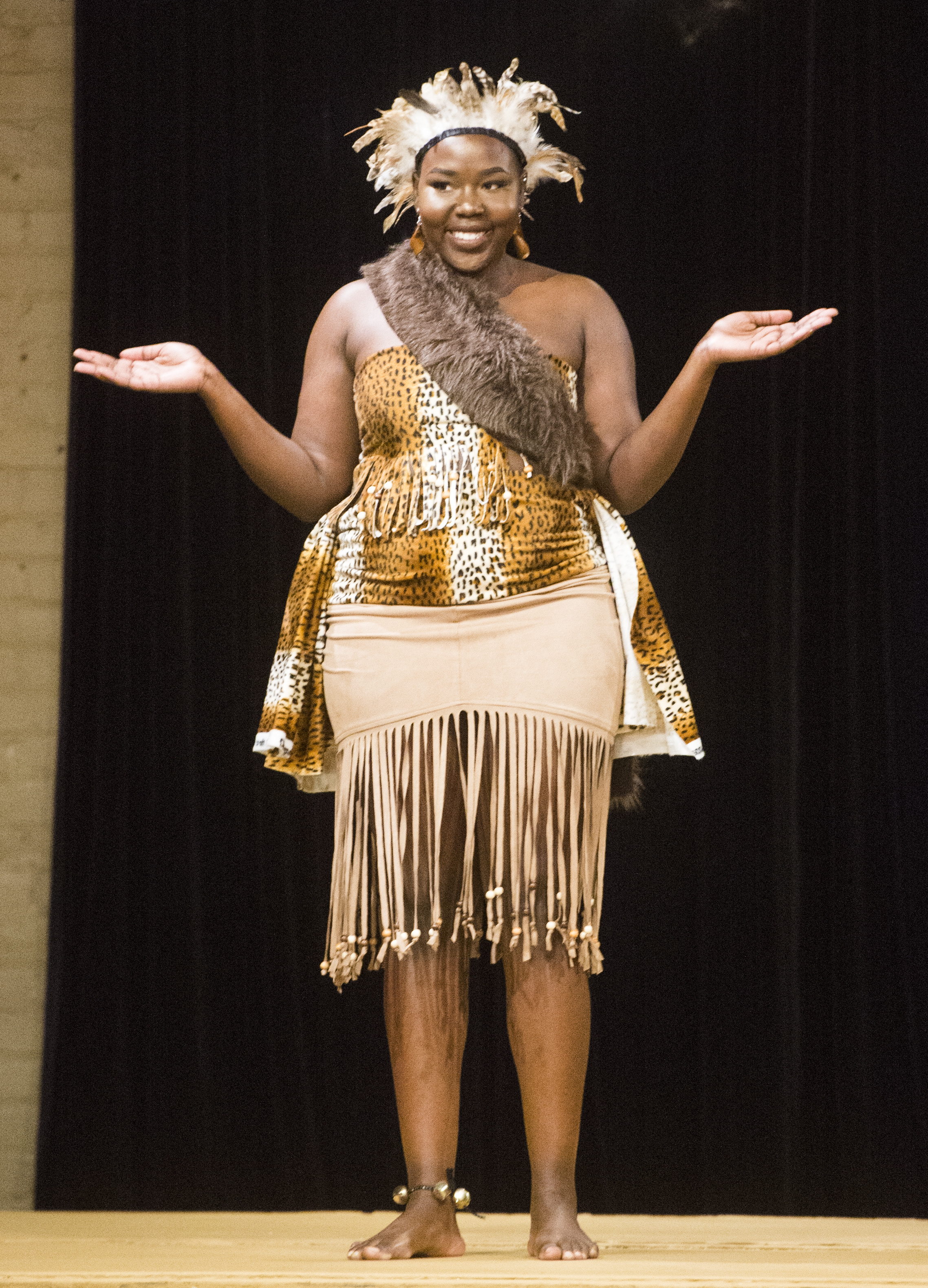 (Rick Egan | The Salt Lake Tribune) Margaret Mathew, models an outfit from South Sudan, at the 8th Annual Women of the World Fashion Show. The fashion show fund is raiser for the non-profit that seeks to help refugees settle in a new culture. Wednesday, March 7, 2018. 