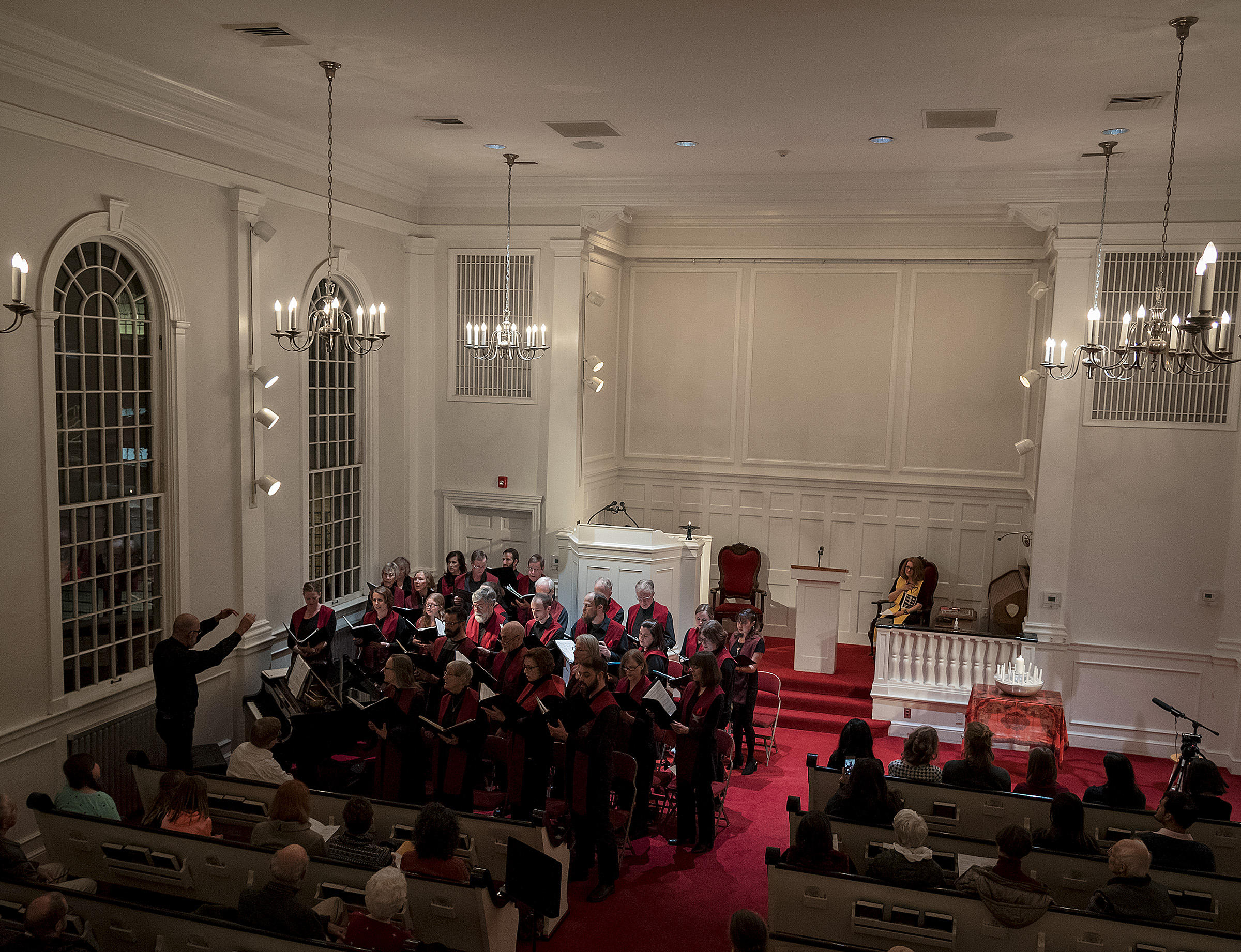Michael Mangum | Special to the Tribune Members of the choir sing during a vigil held at First Unitarian Church in Salt Lake City, UT on Wednesday, January 30th, 2019. The vigil marked the one-year anniversary of when Vicky Chavez came to the church seeking sanctuary from deportation.