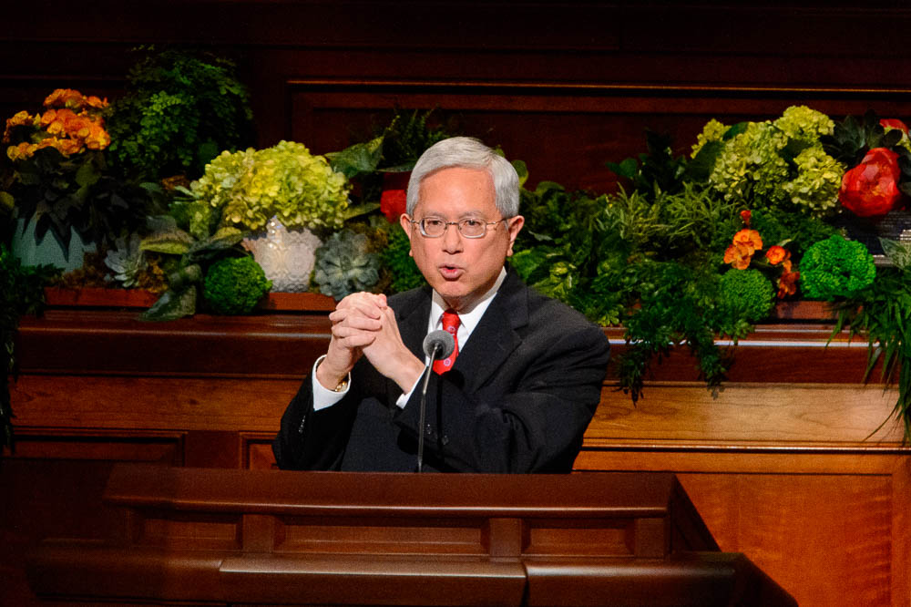 (Trent Nelson | The Salt Lake Tribune) Gerrit W. Gong speaks during the afternoon session of the189th Annual General Conference of The Church of Jesus Christ of Latter-day Saints in Salt Lake City on Sunday April 7, 2019.