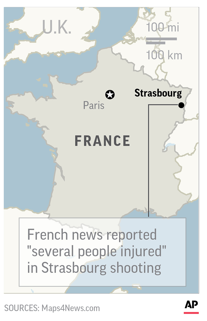 (AP Photo) A shooting has taken place in Strasbourg, France, on Tuesday, Dec. 11, 2018.