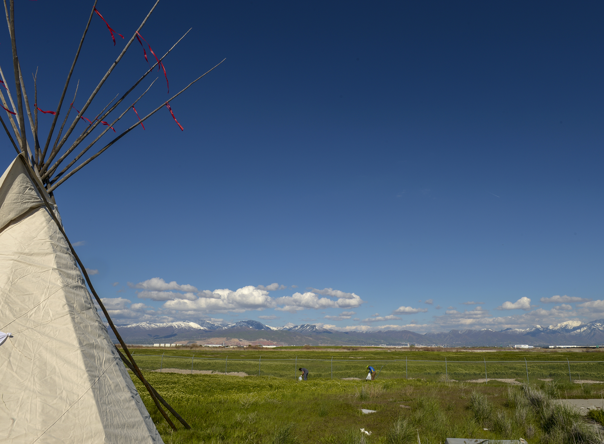 Leah Hogsten | The Salt Lake Tribune The "Stop the Polluting Port" community coalition staged a May Day celebration, calling for respect and awareness of the water, earth and air regarding the 20,000 acres west of Salt Lake City where the inland port industrial site has been proposed.