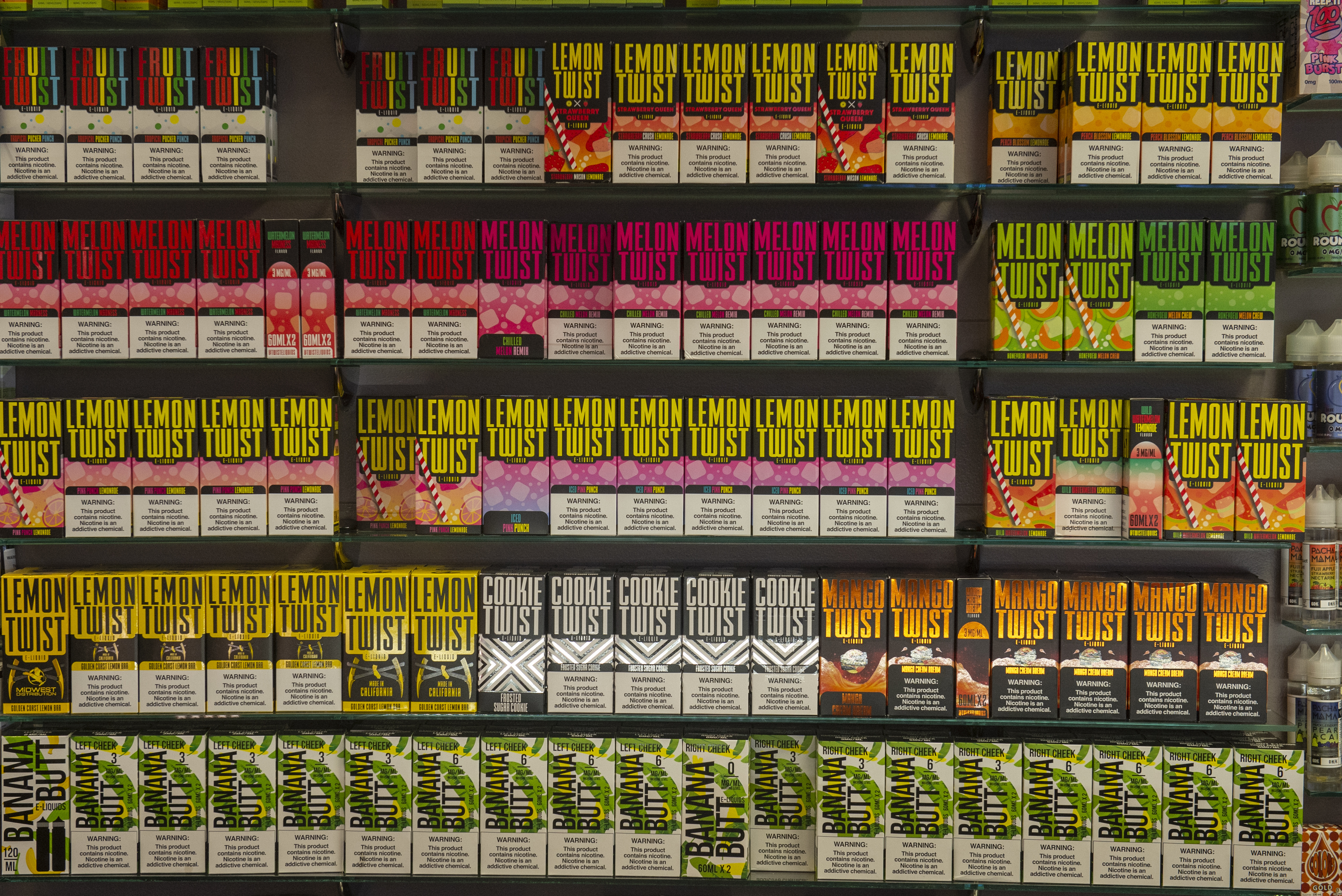 (Rick Egan | The Salt Lake Tribune) E Liquid for sale at Peak Vapor in Taylorsville, Gov. Herbert has proposed taxing e-cigarettes the same as other tobacco products. Tuesday, December 18, 2018 