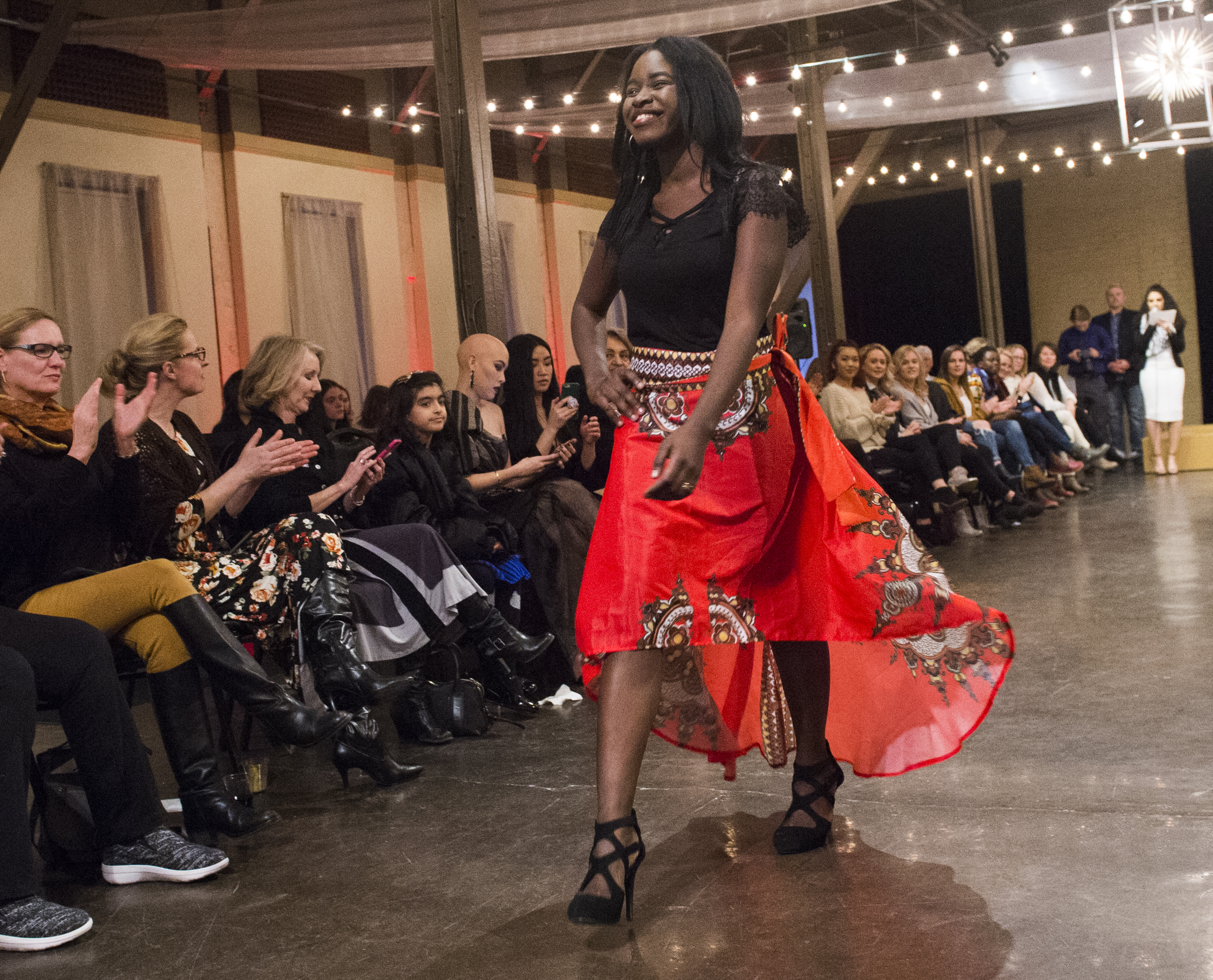(Rick Egan | The Salt Lake Tribune) Alida Alida Bonane from Congo Brazzaville, walks the runway, at the 8th Annual Women of the World Fashion Show. The fashion show fund is raiser for the non-profit that seeks to help refugees settle in a new culture. Wednesday, March 7, 2018. 