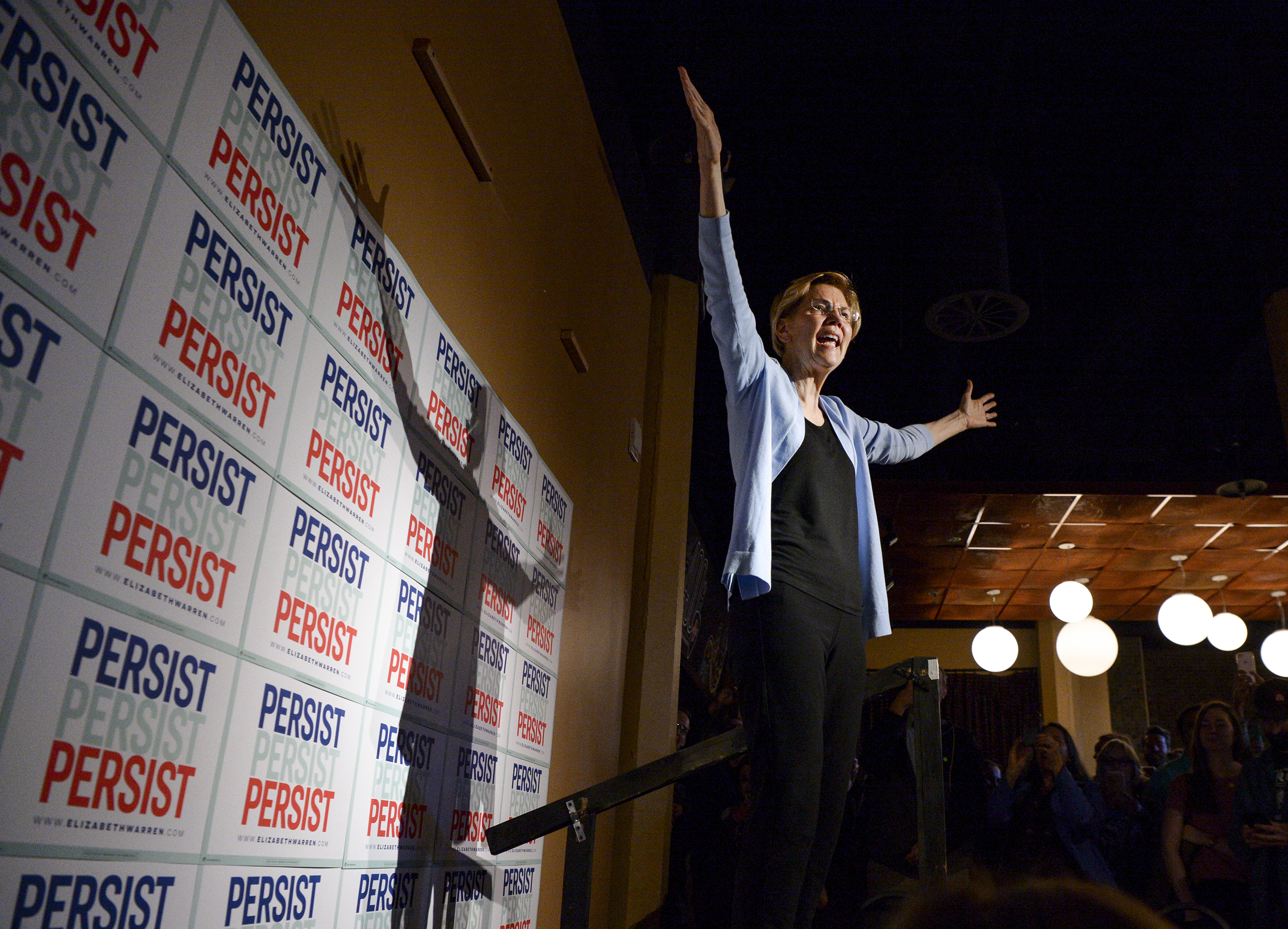 Leah Hogsten | The Salt Lake Tribune Massachusetts Sen. Elizabeth Warren speaks to supporters at The Depot in Salt Lake City on Wednesday April 17, 2019. Warren is a Democratic 2020 presidential candidate. 