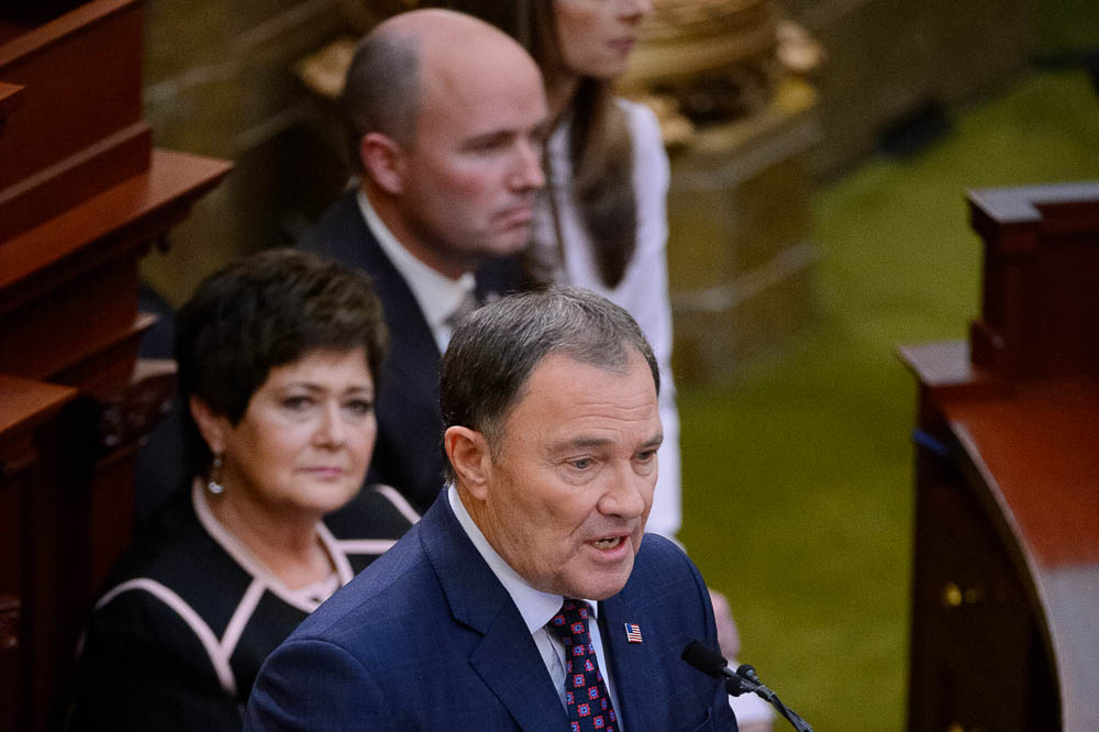 (Trent Nelson | The Salt Lake Tribune) Governor Gary Herbert delivers his State of the State address at the Utah Capitol in Salt Lake City on Wednesday Jan. 30, 2019.