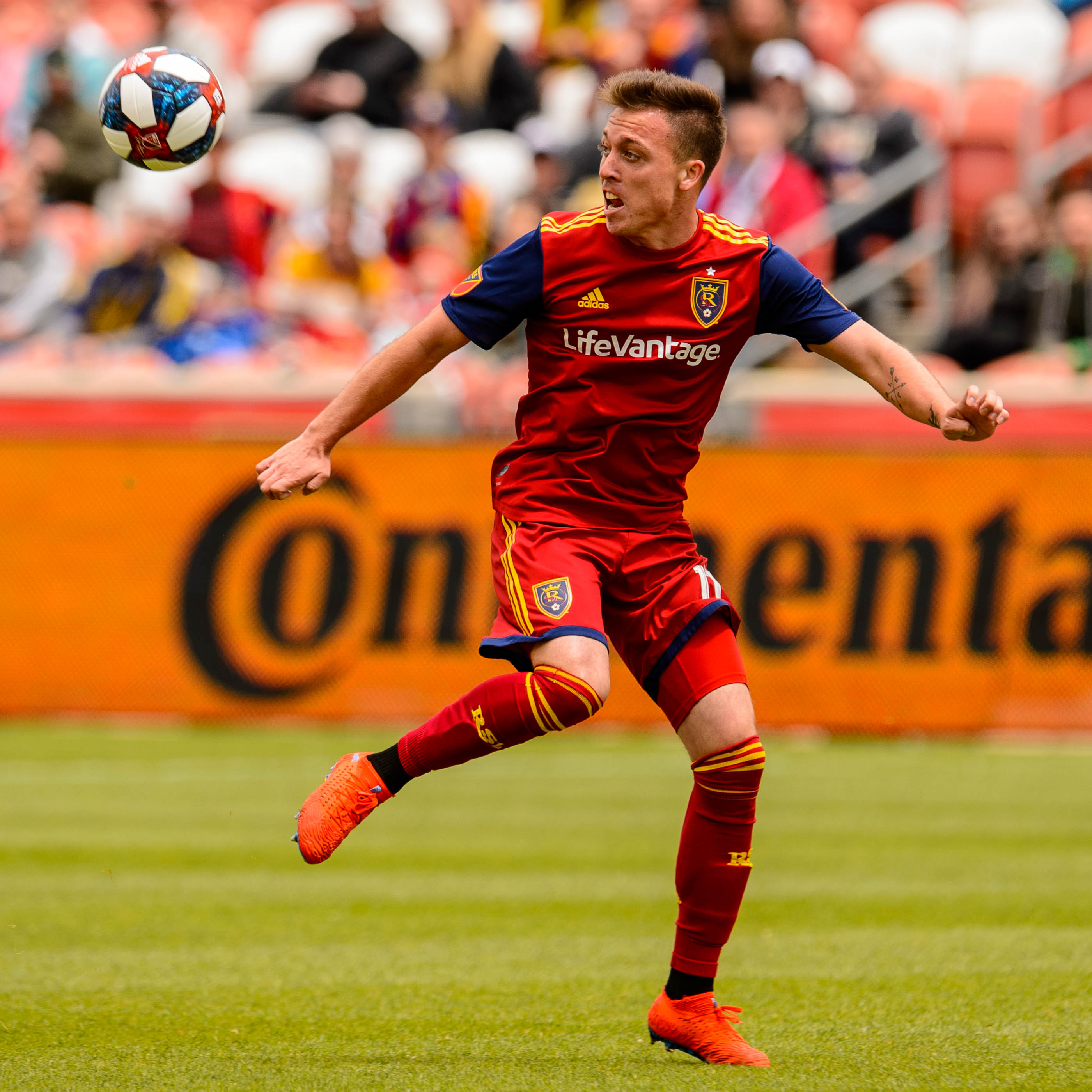 (Trent Nelson | The Salt Lake Tribune) Real Salt Lake forward Corey Baird (17) as Real Salt Lake hosts Toronto FC, MLS Soccer at Rio Tinto Stadium in Sandy on Saturday May 18, 2019.