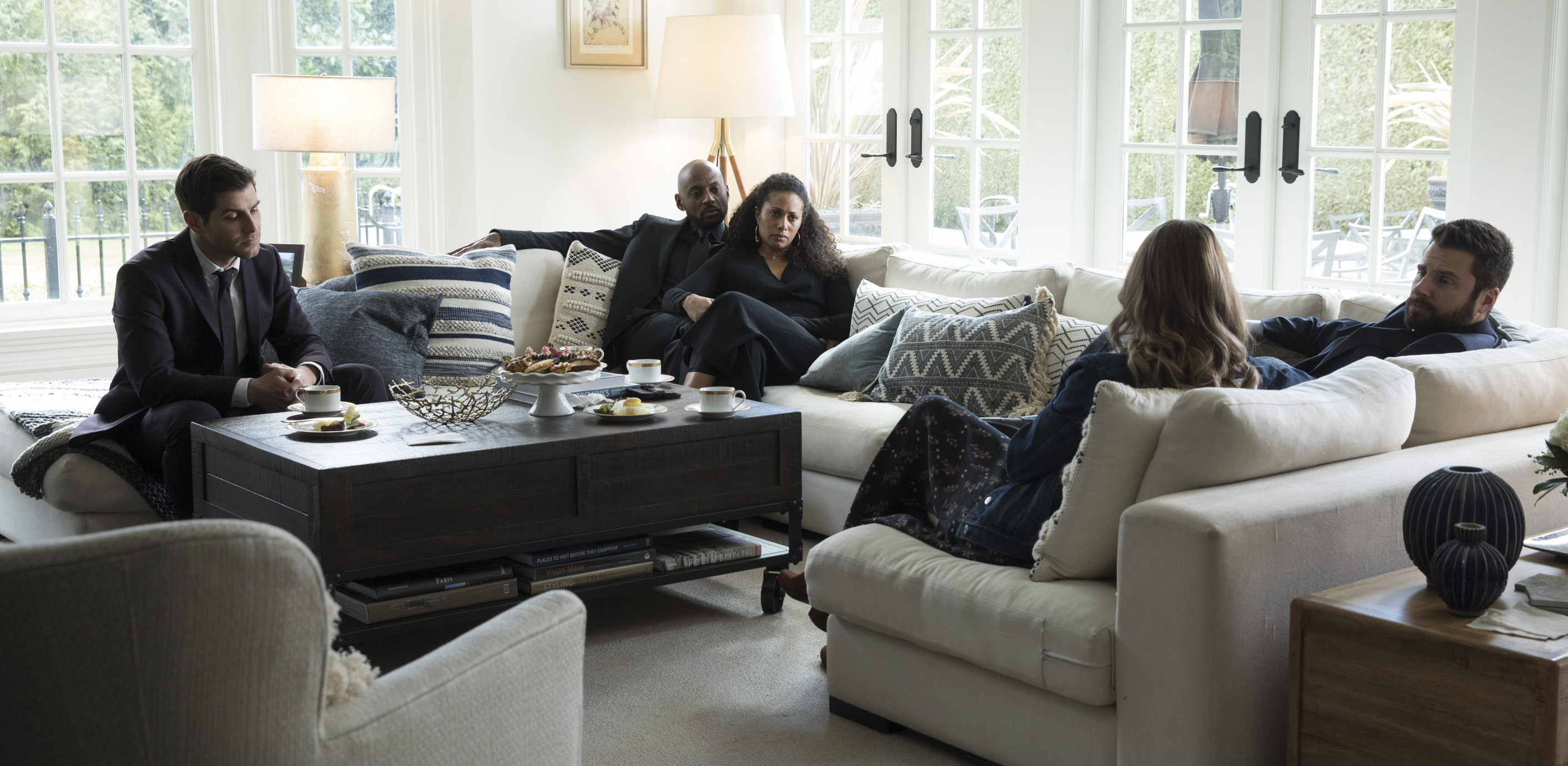 (Photo courtesy Jack Rowland/ABC) David Giuntoli, Romany Malco Jr., Christina Moses and James Roday in “A Million Little Things.”