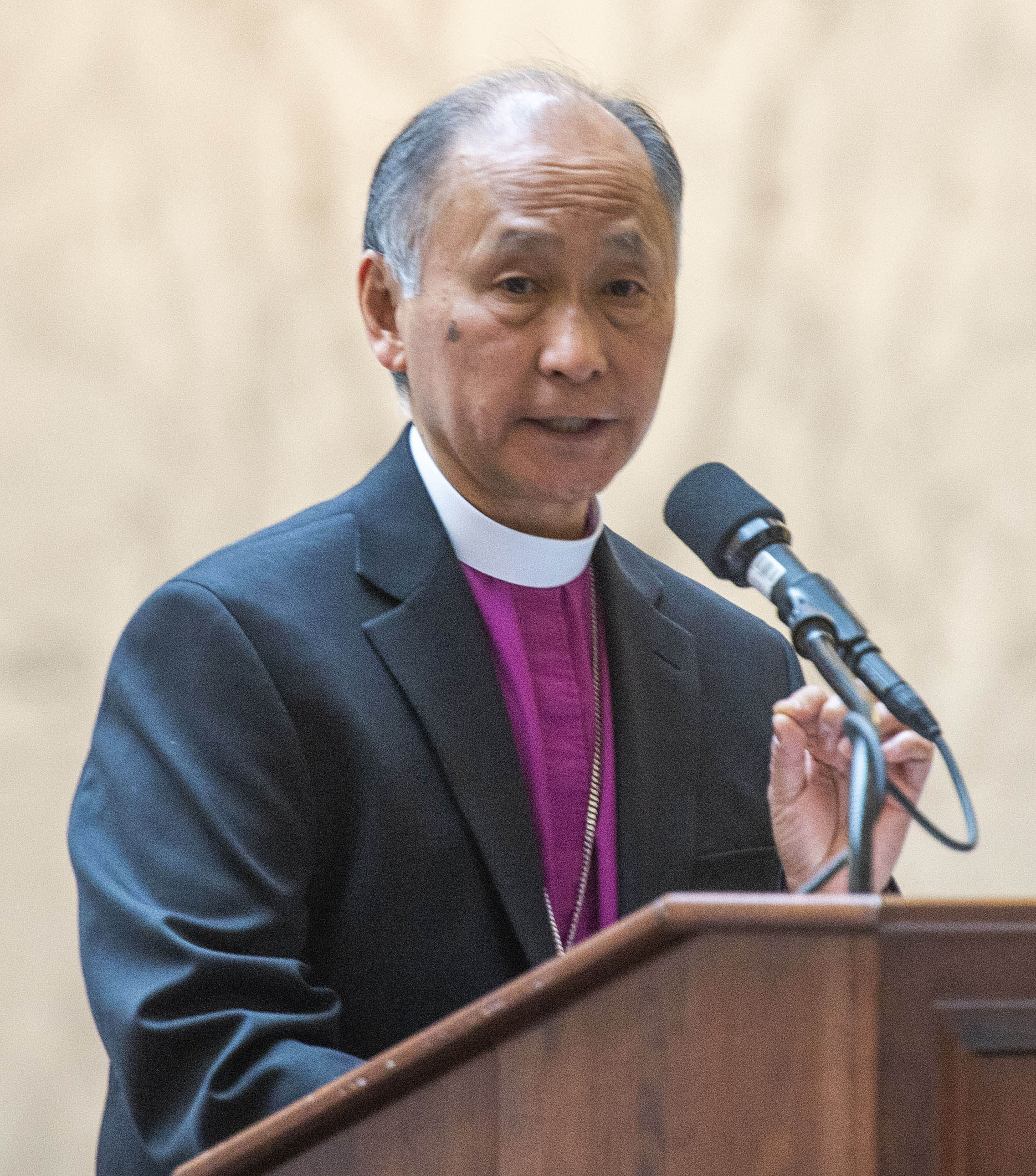 (Rick Egan | The Salt Lake Tribune) Bishop Scott B. Hayashi, Episcopal Diocese of Utah says a few words, before Gov. Gary R. Herbert signed the new hate crimes bill, at the Utah State Capitol, Tuesday, April 2, 2019. 