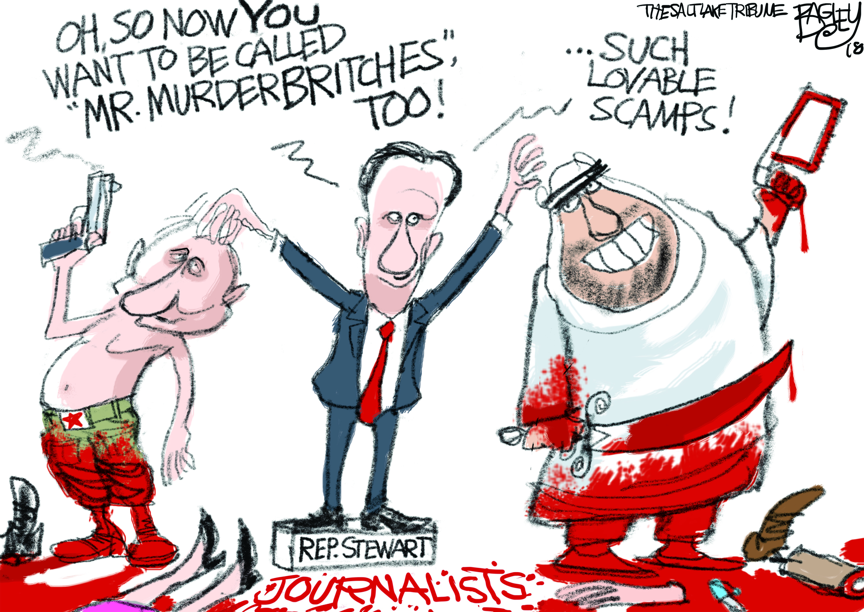 (Pat Bagley | The Salt Lake Tribune) This Pat Bagley cartoon titled "Mr. Murderbritches" appears in The Salt Lake Tribune on Friday, Dec. 7, 2018.