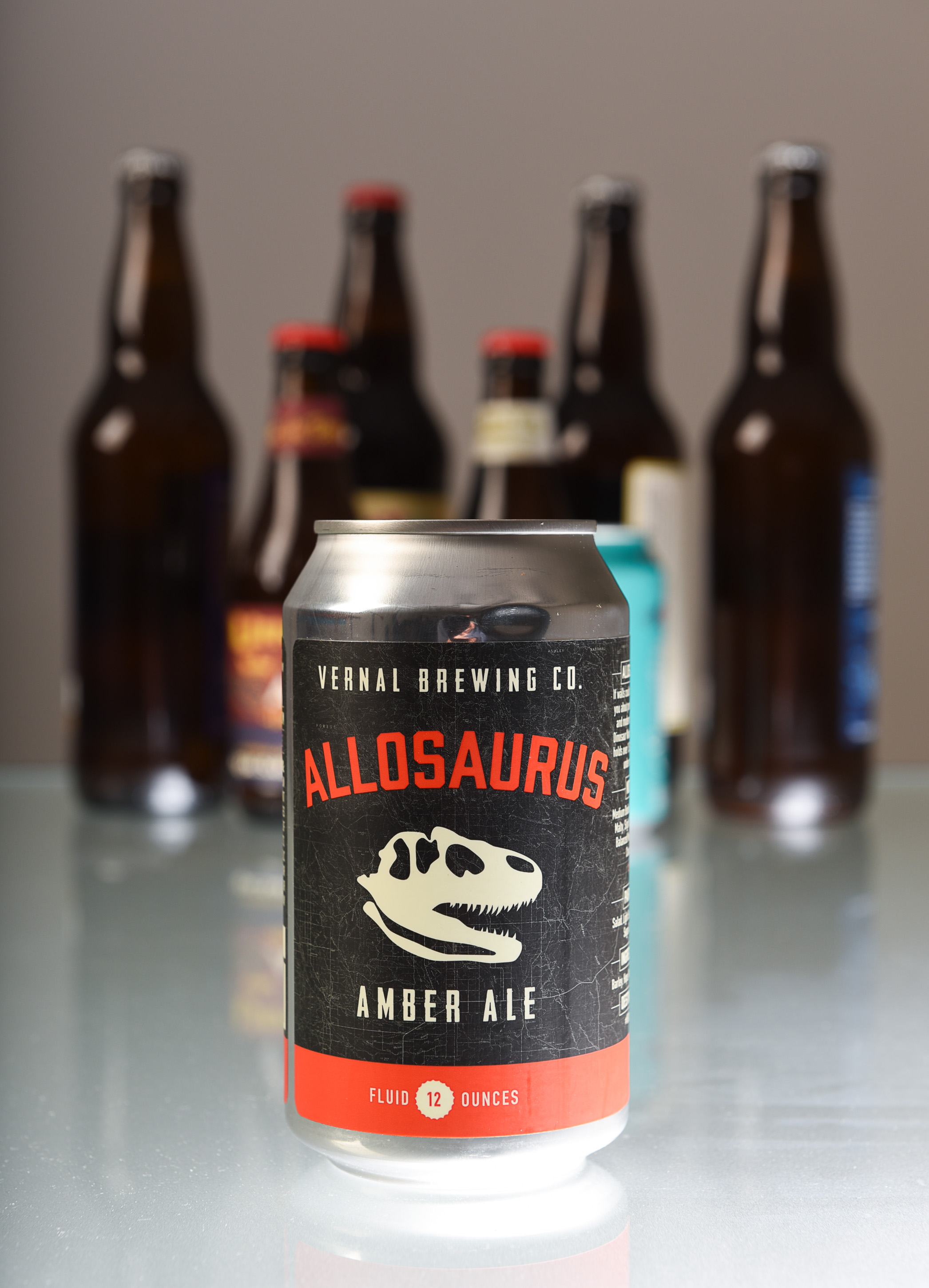 (Francisco Kjolseth | The Salt Lake Tribune) Utah's best beer names. Allosaurus amber ale by Vernal Brewing Co.