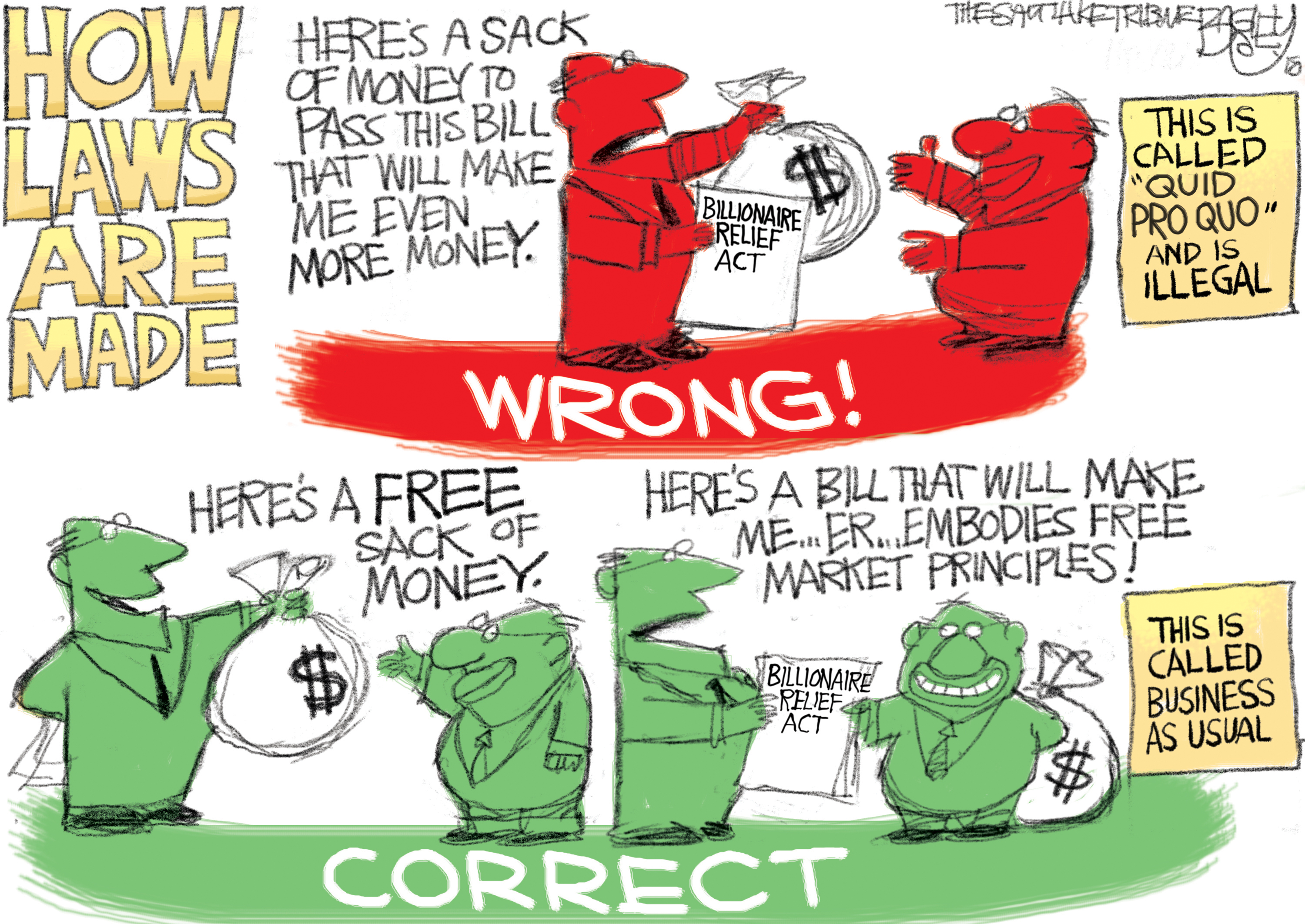 This Pat Bagley cartoon appears in The Salt Lake Tribune on Thursday, Jan. 25, 2018.