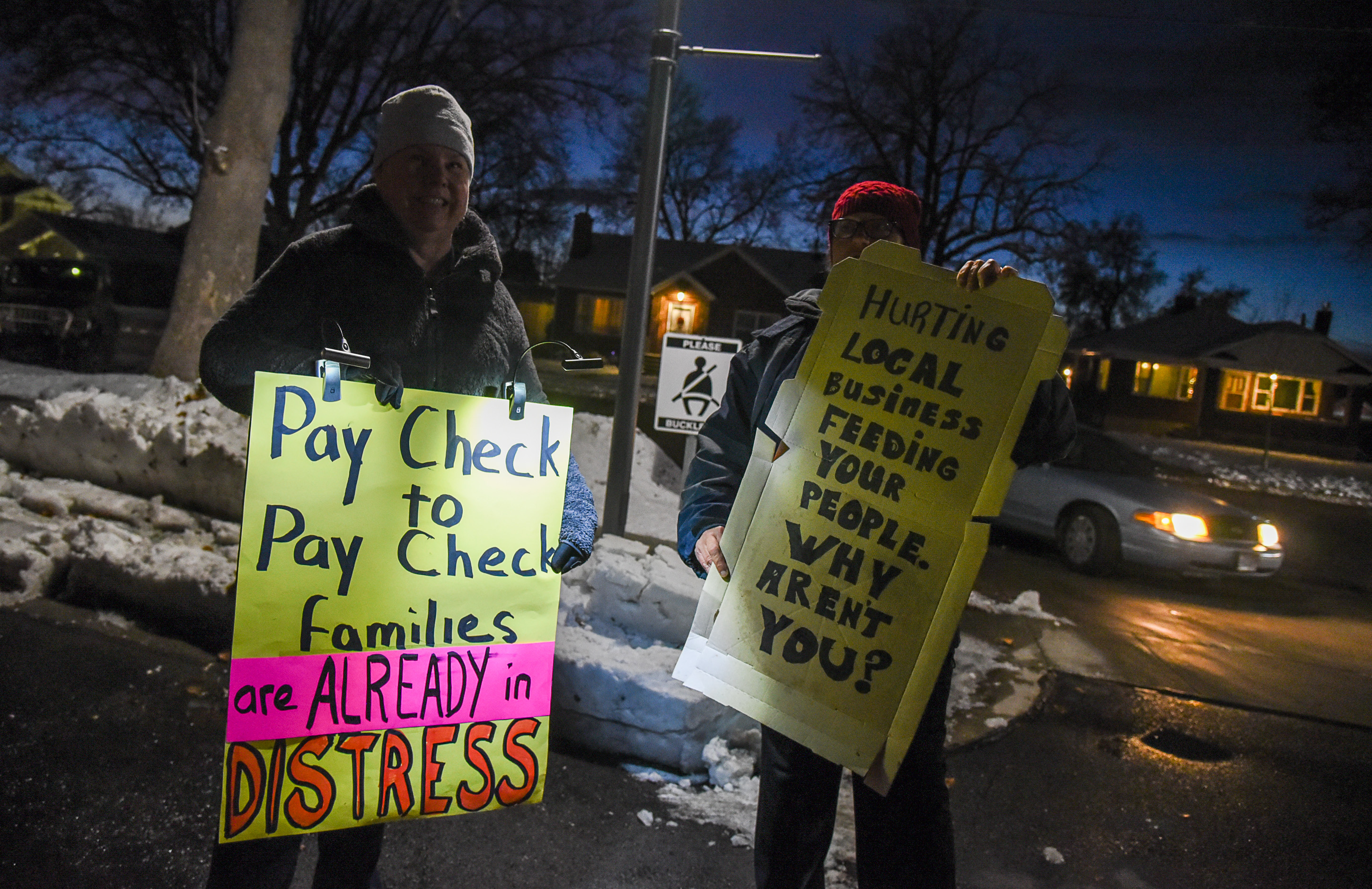(Francisco Kjolseth | The Salt Lake Tribune) Pam Harrison, left, and Mica Medford of Ogden get ready to join the town hall by U.S. Senator Mitt Romney at the Davis County administration building, Tuesday, January 22, 2019, to hear from local residents. "We have some pointed questions, to ask the senator."