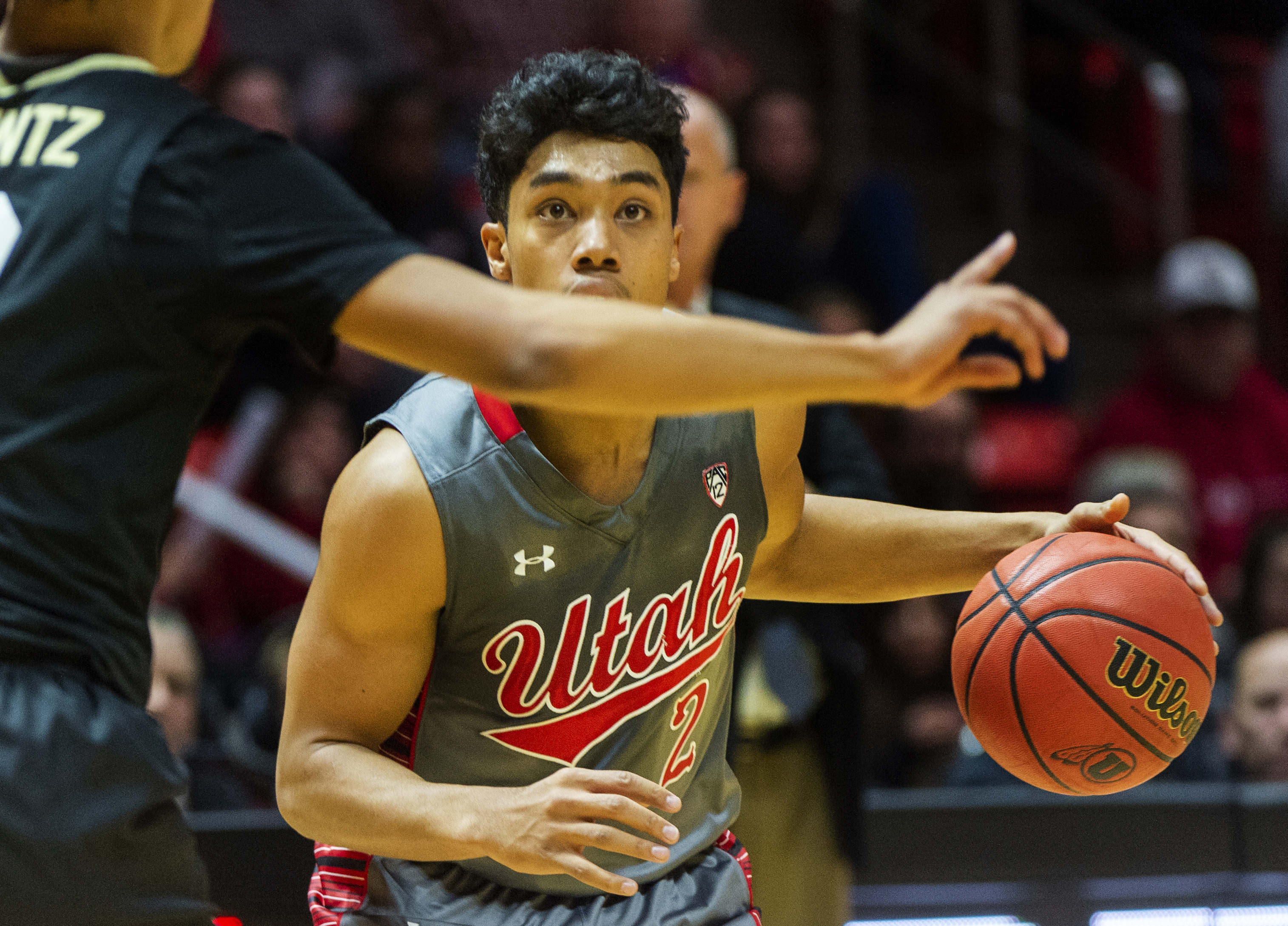 (Rick Egan | The Salt Lake Tribune) Colorado Buffaloes guard Daylen Kountz (2) guards Utah Utes guard Sedrick Barefield (2), in PAC-12 basketball action between the Utah Utes and the Colorado Buffaloes at the Jon M. Huntsman Center, Sunday, Jan. 20, 2019. 
