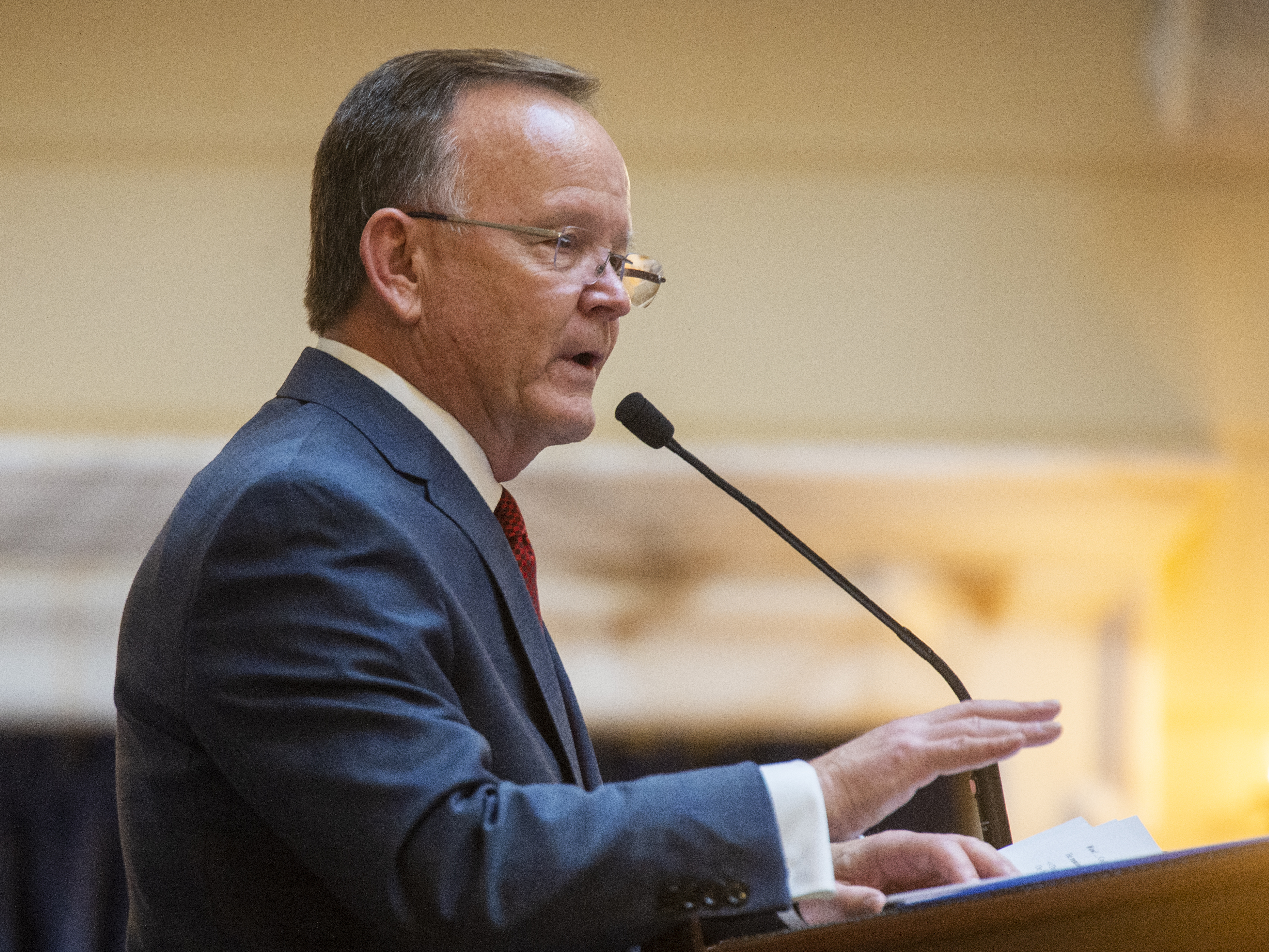(Rick Egan | The Salt Lake Tribune) New Senate President Stuart Adams conducts business in the Utah State Senate on the first day of the 2019 legislative session at the Utah State Capitol, Monday, Jan. 28, 2019. 