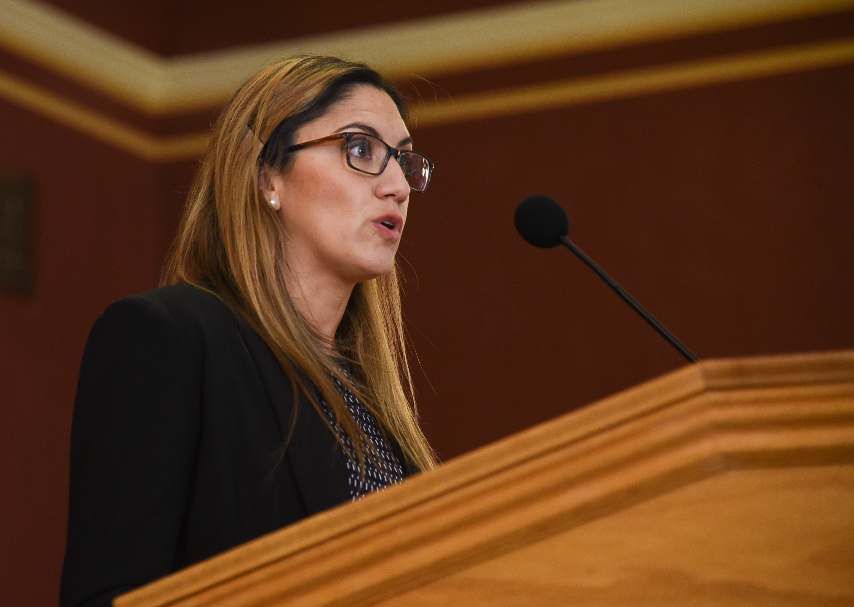 (Francisco Kjolseth | The Salt Lake Tribune) Analia Valdemoros goes before the Salt Lake City Council as it interviews candidates at its work session meeting on Tuesday, Jan. 22, 2019, to fill a vacancy for District 4 left by former Councilman Derek Kitchen, who is now serving as a state senator. A total of 22 had applied, two dropped out and two weren't present to speak in council chambers where each candidate was given 5 minutes to speak and promote why they would be the best choice for the position. 