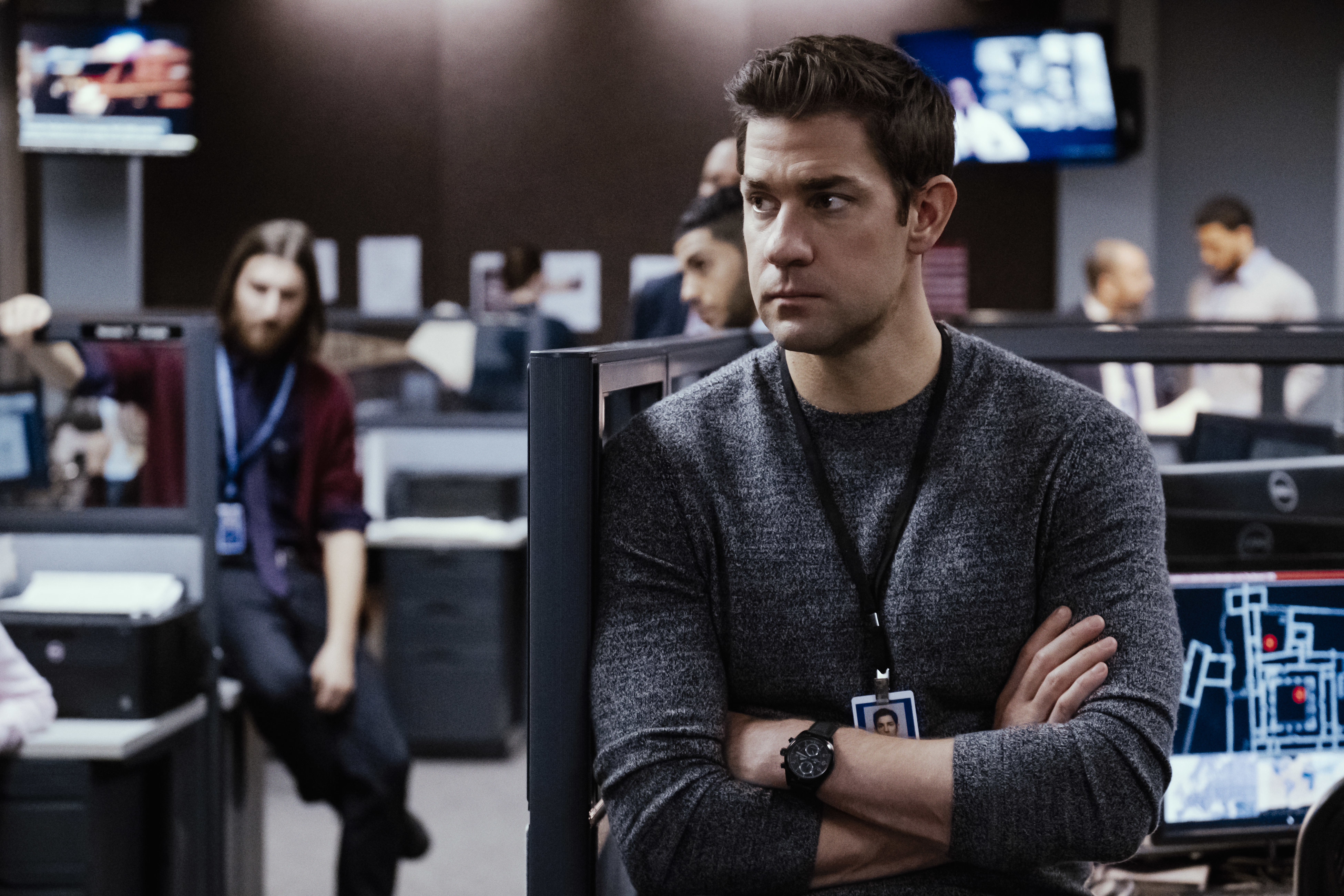 This image released by Amazon shows John Krasinski in a scene from "Tom Clancy's Jack Ryan." (Jan Thijs/Amazon via AP)