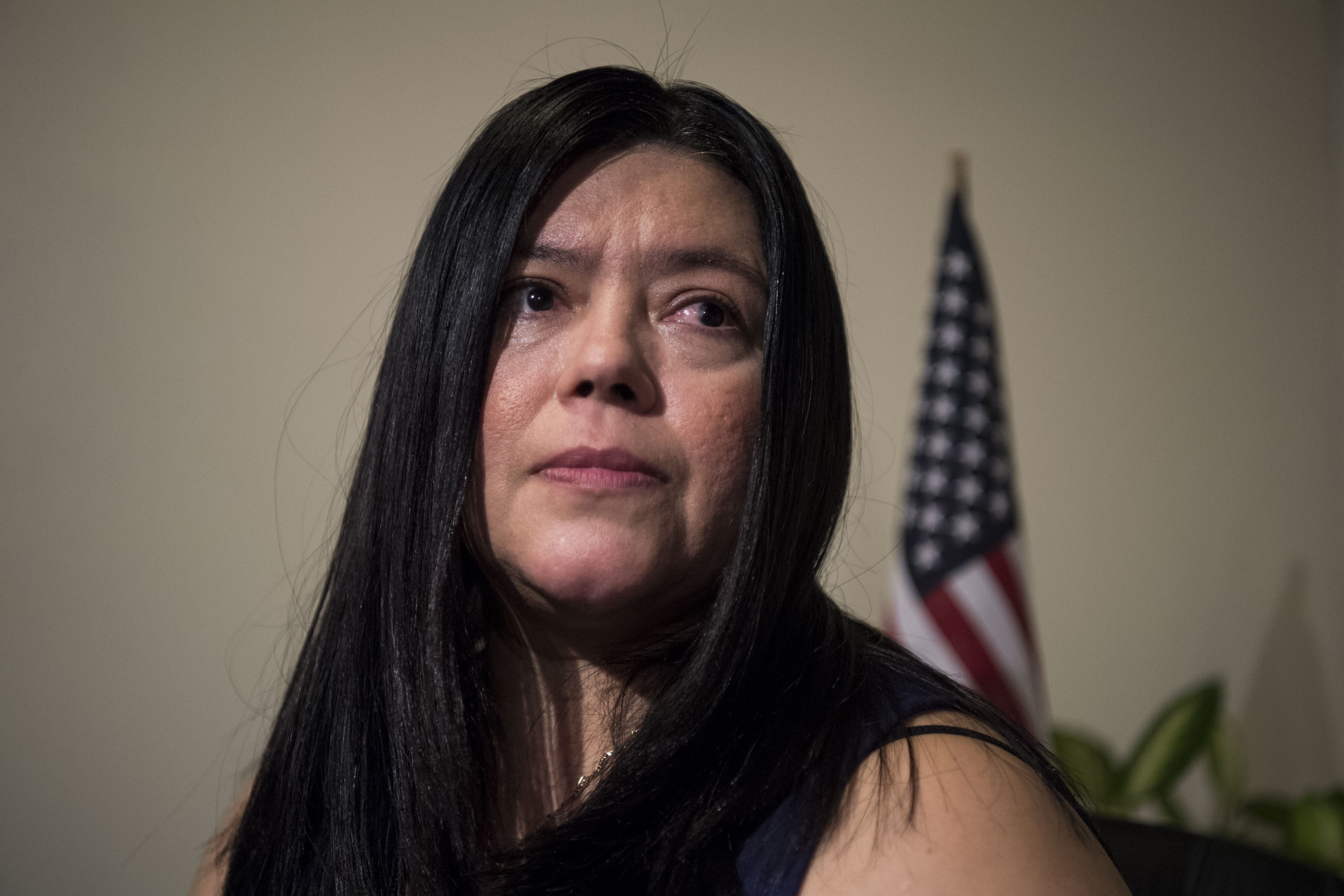 (Carolyn Van Houten | The Washington Post) "When they take our taxes, we count as people. Why don't we count in other things?" Margarita Cruz said about treatment by Trump's company.