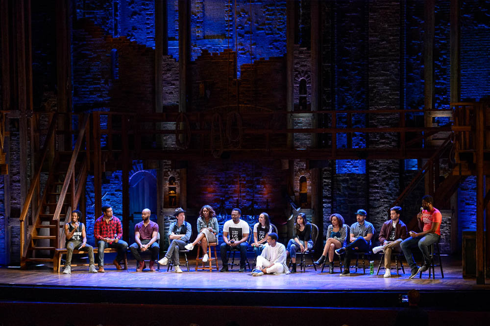 (Trent Nelson | The Salt Lake Tribune) The cast of "Hamilton" answer questions from students in the Hamilton Education Project, or EduHam, at the Eccles Theater in Salt Lake City, Friday May 4, 2018.