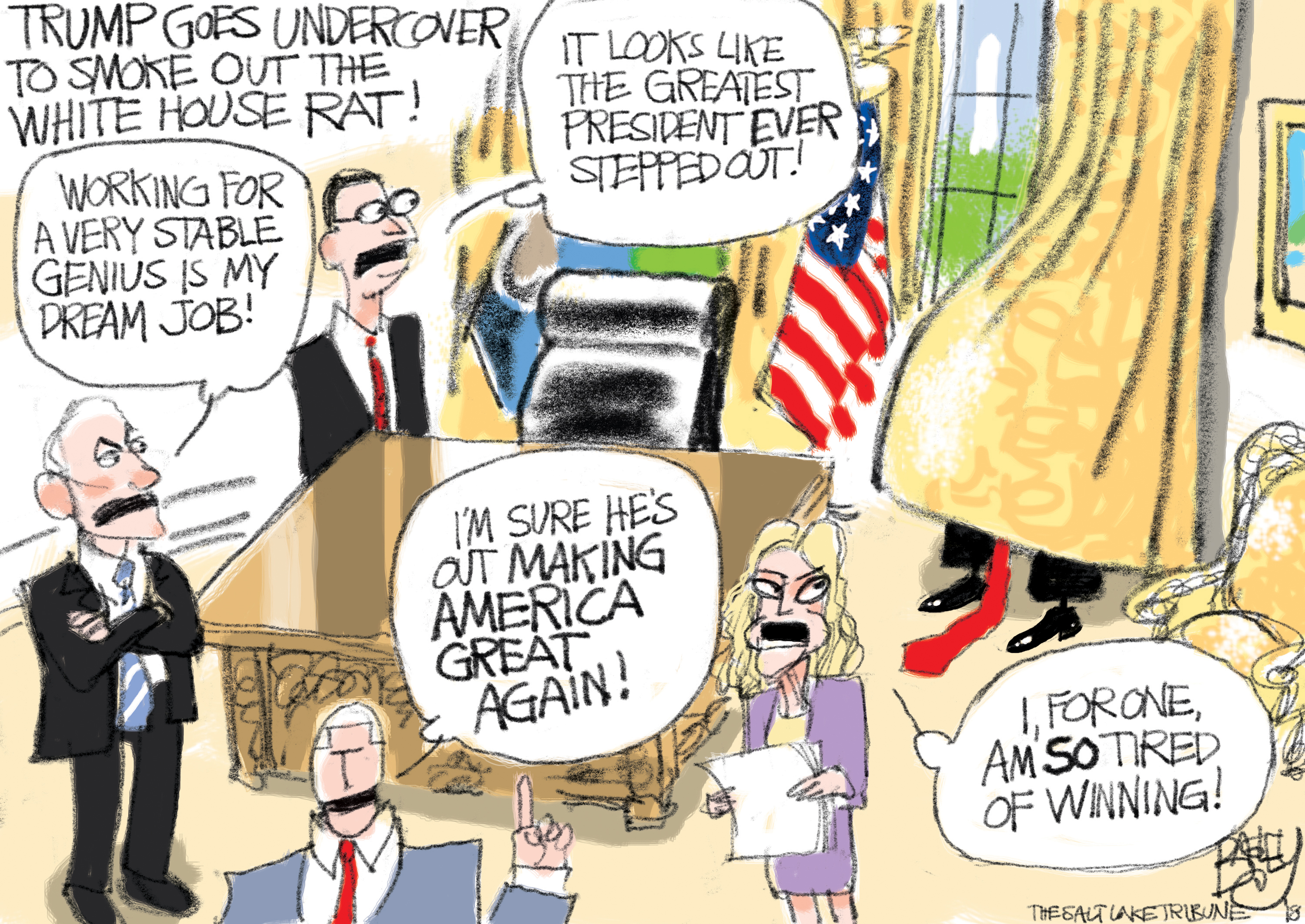 This Pat Bagley cartoon appears in The Salt Lake Tribune on Sunday, Sept. 9, 2018.