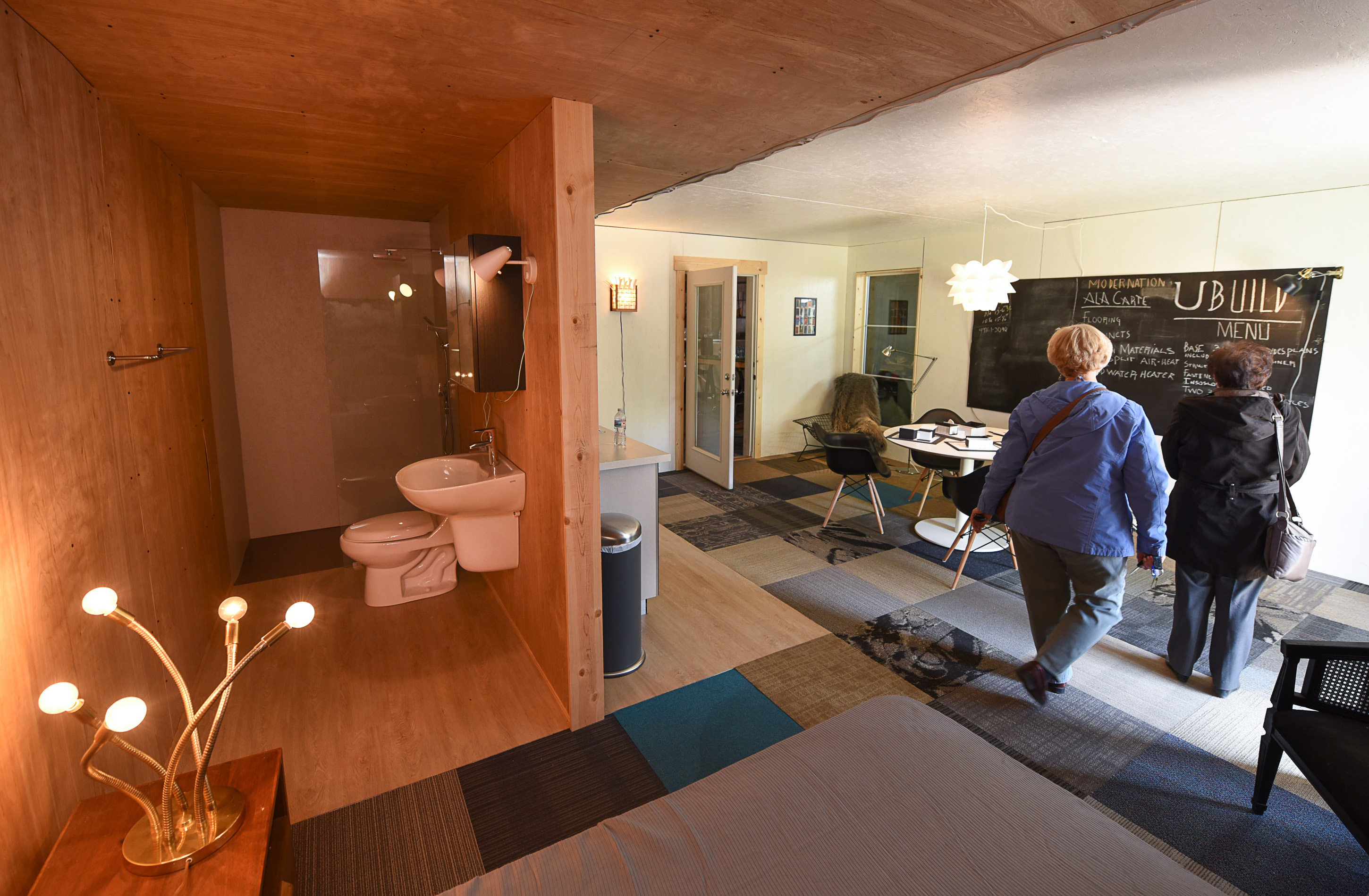 (Francisco Kjolseth | The Salt Lake Tribune) Our Homes, Our Voices, a campaign to bring more attention to the affordable housing crisis across the country showcases one of the solutions being presented by small house specialist Jeff White in Sat Lake City on Wed. May 2, 2018. White has been investing his time now for several years on shipping container prototypes, including a 432 square foot experimental home he built inside a warehouse in Salt Lake that would cost about $36,000 and be easy to assemble on a lot.