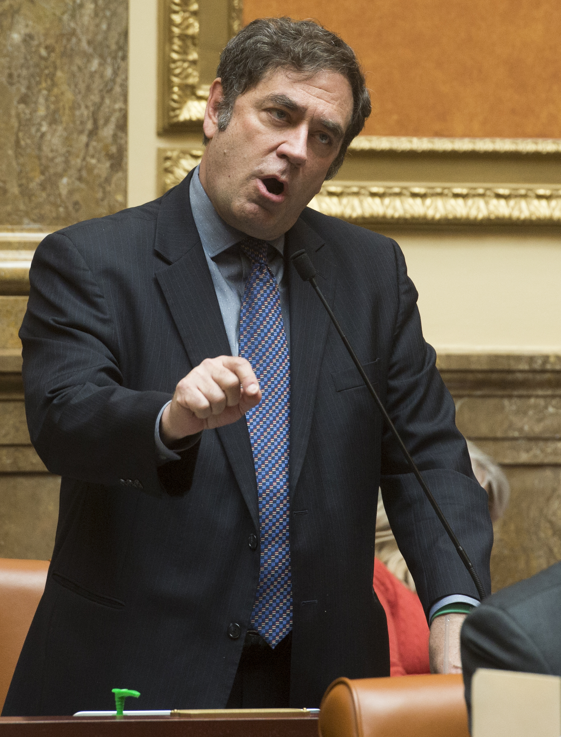 (Rick Egan | The Salt Lake Tribune) Rep. Brian King makes a comment about the Sex Education bill, HB 286, in the house of representatives, Thursday, March 1, 2018. 
