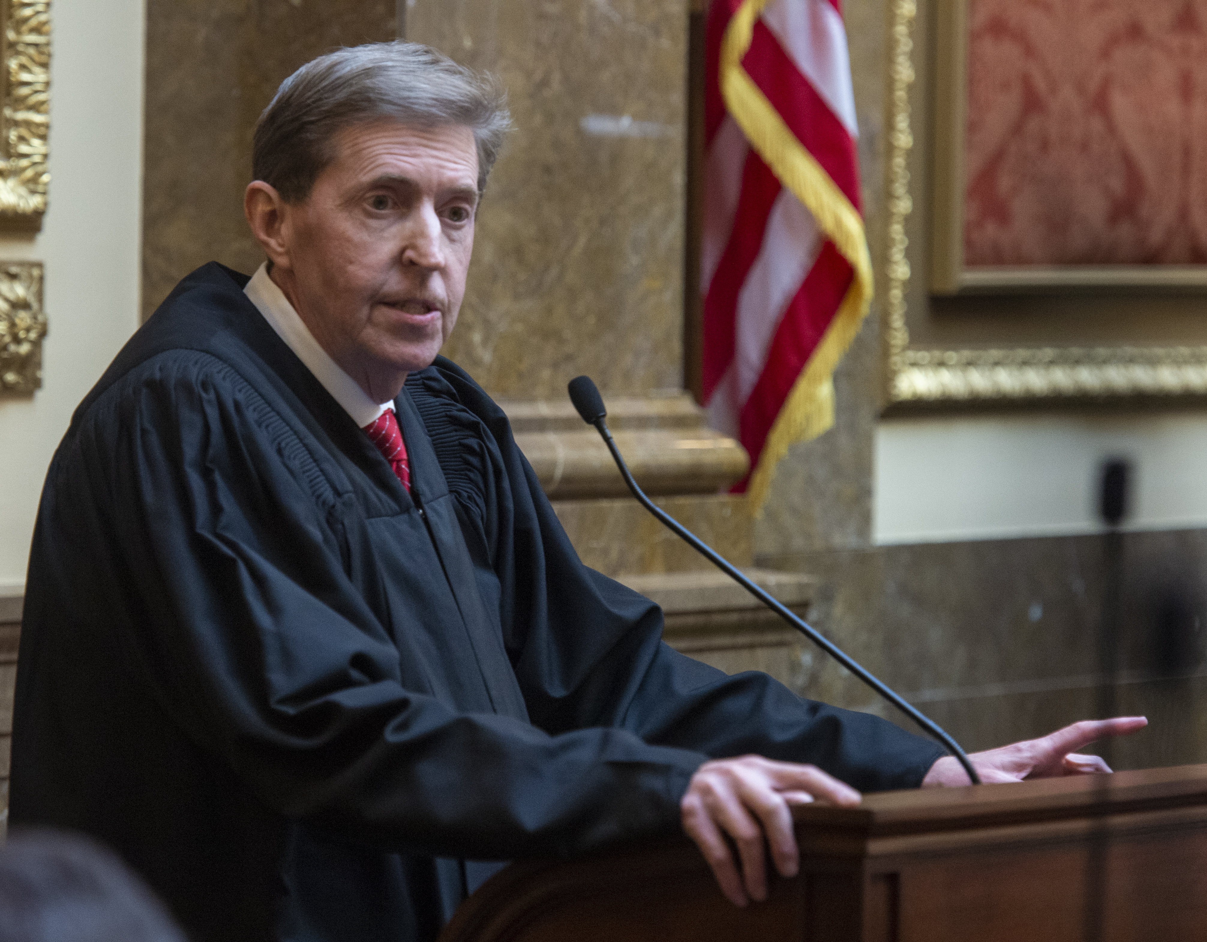 (Rick Egan | The Salt Lake Tribune) Matthew B. Durrant, Chief Justice of the Utah Supreme Court and Chair of the Utah Judicial Council, gives his State of the Judiciary Address in the House of Representatives, Monday, Jan. 28, 2019. 