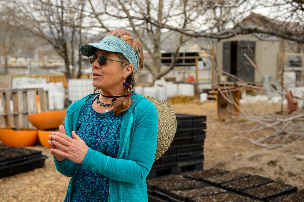 (Trent Nelson | The Salt Lake Tribune) Debi Earhart at Wasatch Community Gardens' downtown Salt Lake City location on Tuesday April 2, 2019.