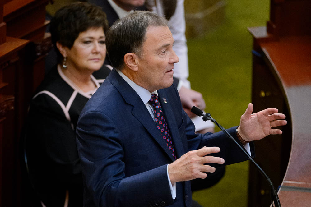 (Trent Nelson | The Salt Lake Tribune) Governor Gary Herbert delivers his State of the State address at the Utah Capitol in Salt Lake City on Wednesday Jan. 30, 2019.