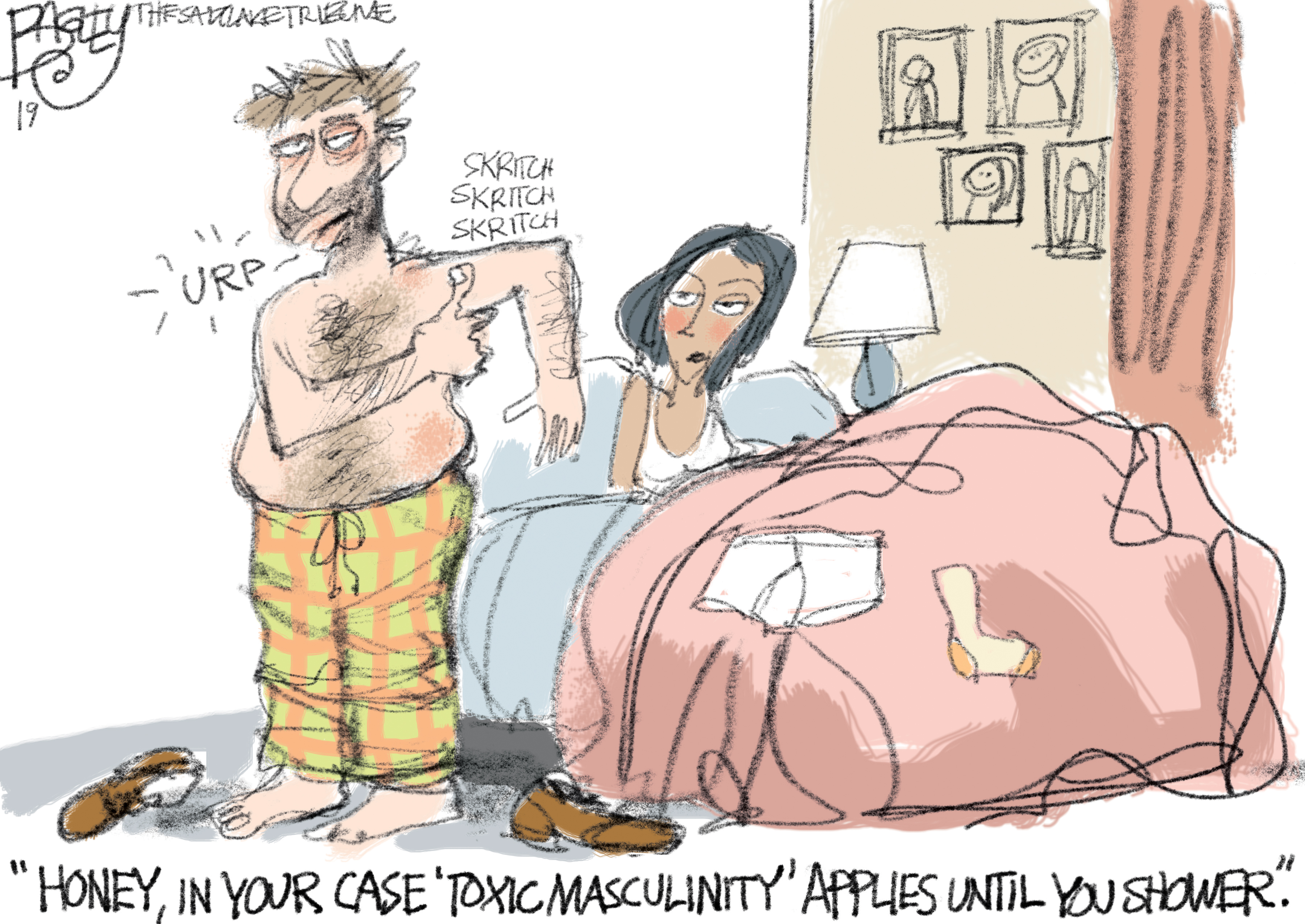 This Pat Bagley cartoon, titled “Toxic Masculinity,” appears in The Salt Lake Tribune on Thursday, Jan. 17, 2019.